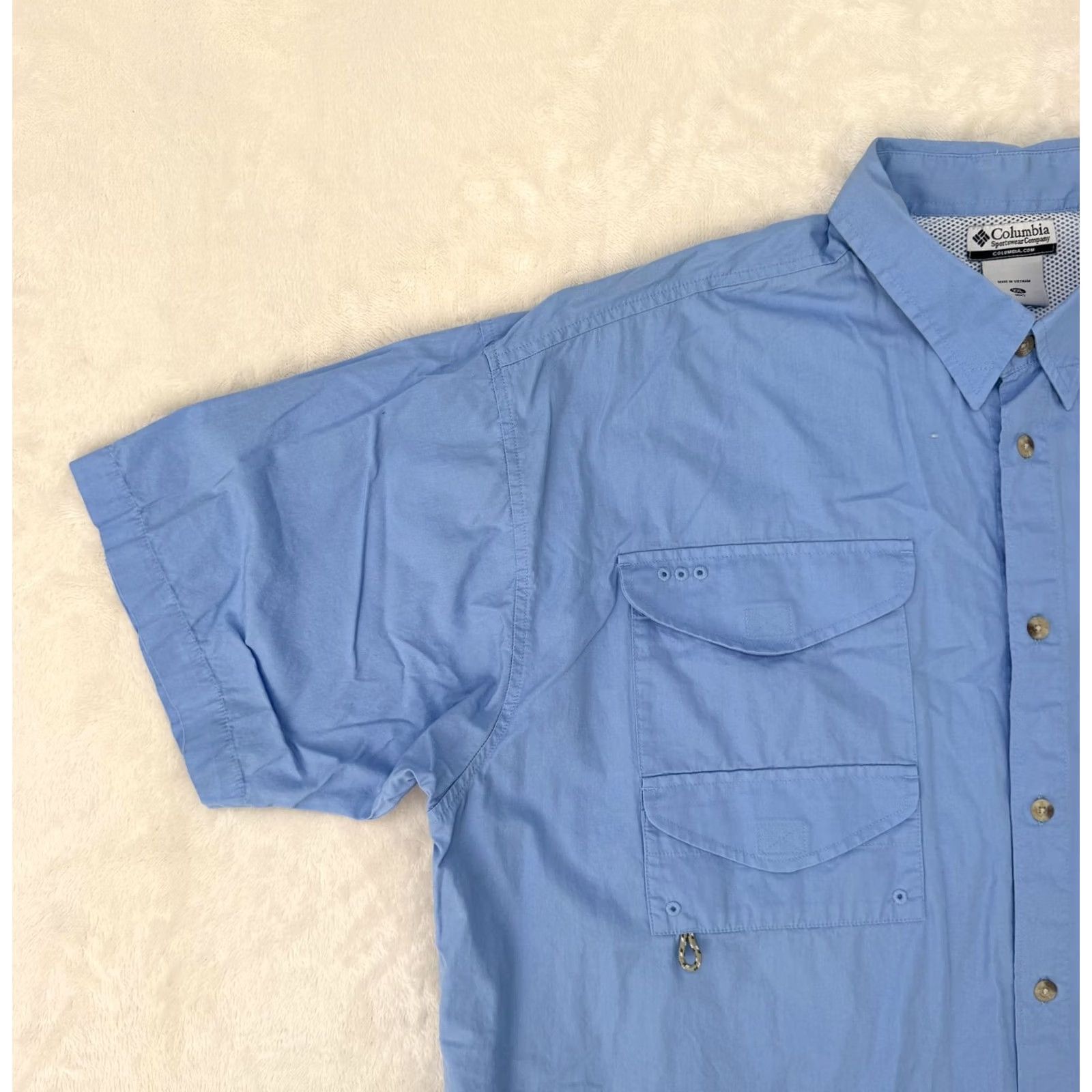Vintage Columbia PFG Shirt Mens 2XL Blue Button-Up Short Sleeve Fishing Vented Outdoor Casual Summer Size US XXL / EU 58 / 5 - 5 Thumbnail