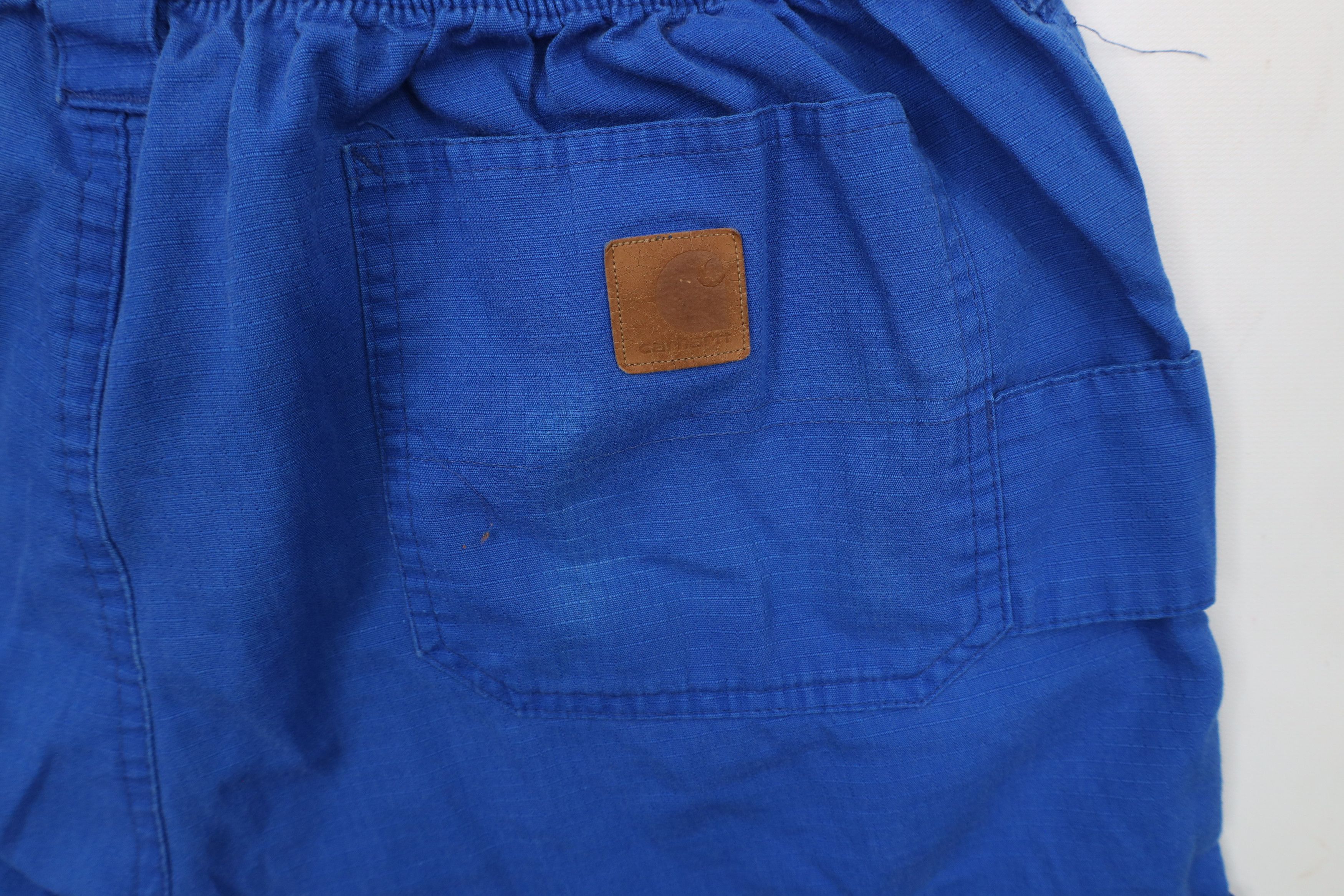 Carhartt × Vintage Vintage Y2K Carhartt Wide Leg Cargo Pants Blue Cotton Size US 34 / EU 50 - 13 Thumbnail
