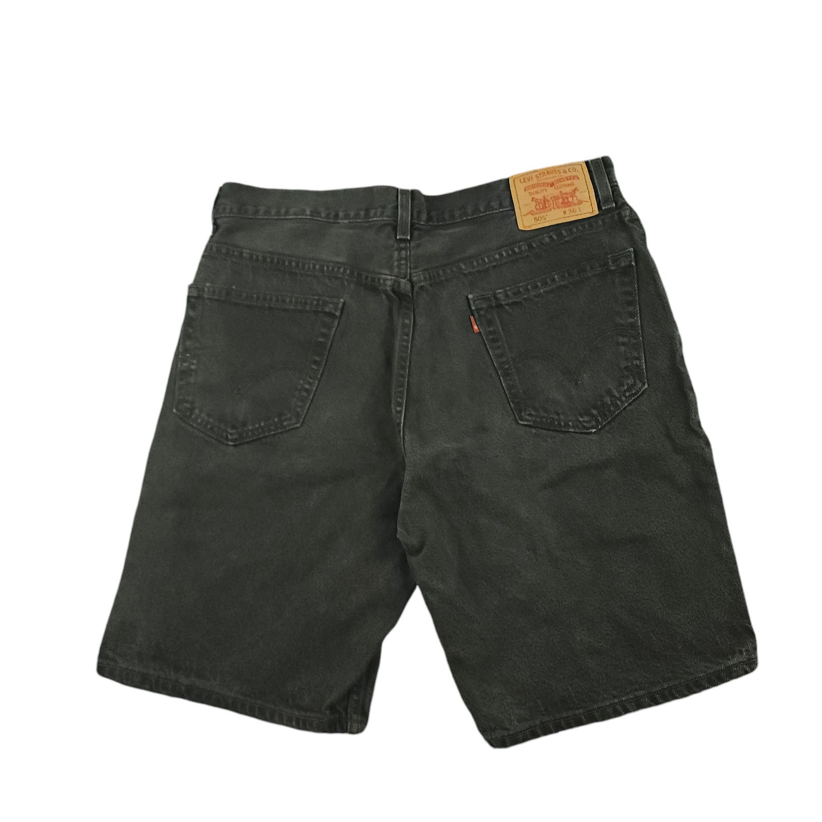 Levi's × Vintage Levis 505 Vtg Y2K Regular Fit Bermuda Faded Black 20" 36 Size US 36 / EU 52 - 2 Thumbnail