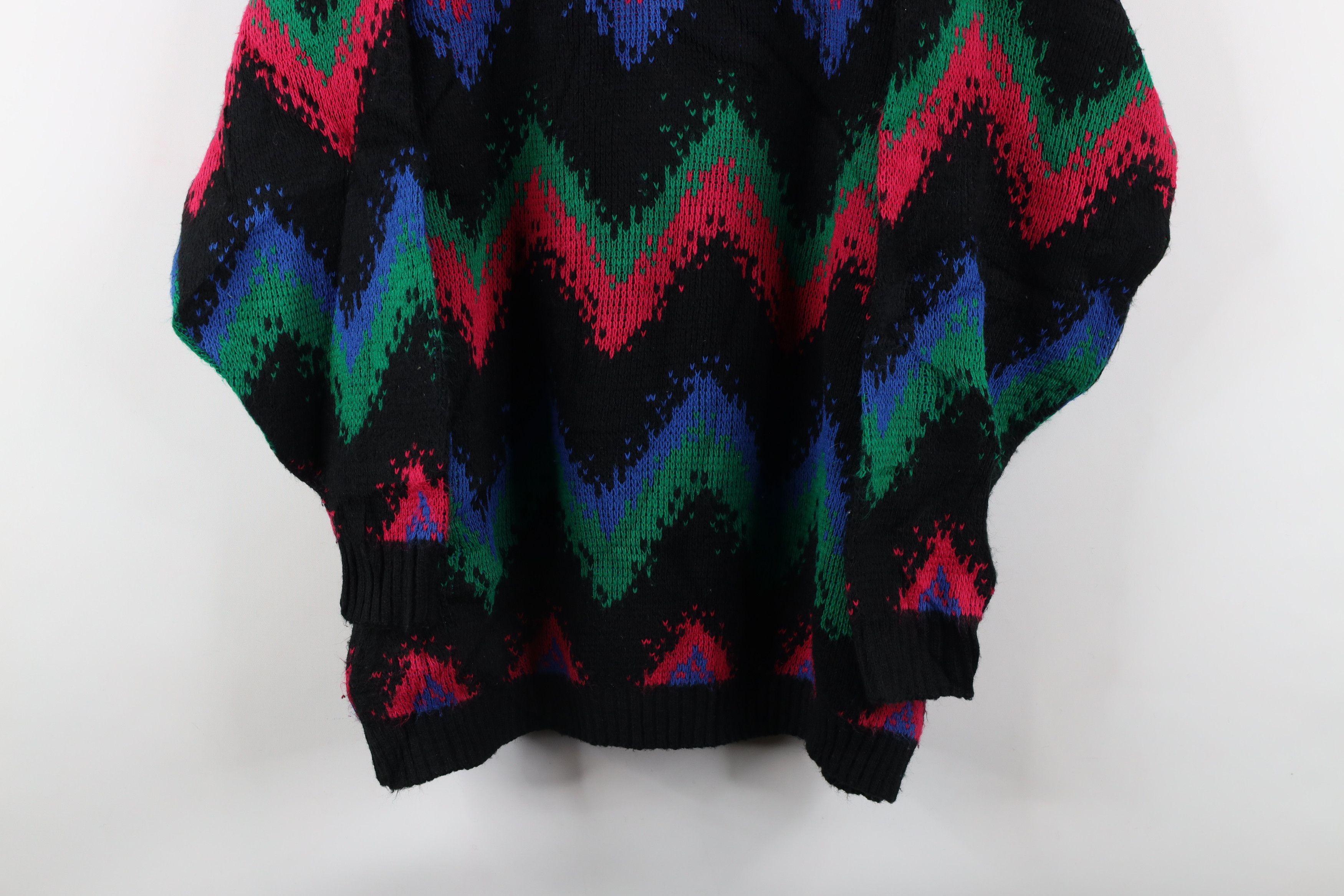 Vintage Vintage 90s Coogi Style Rainbow Zig Zag Knit Sweater Size XXL / US 16-18 / IT 52-54 - 3 Thumbnail