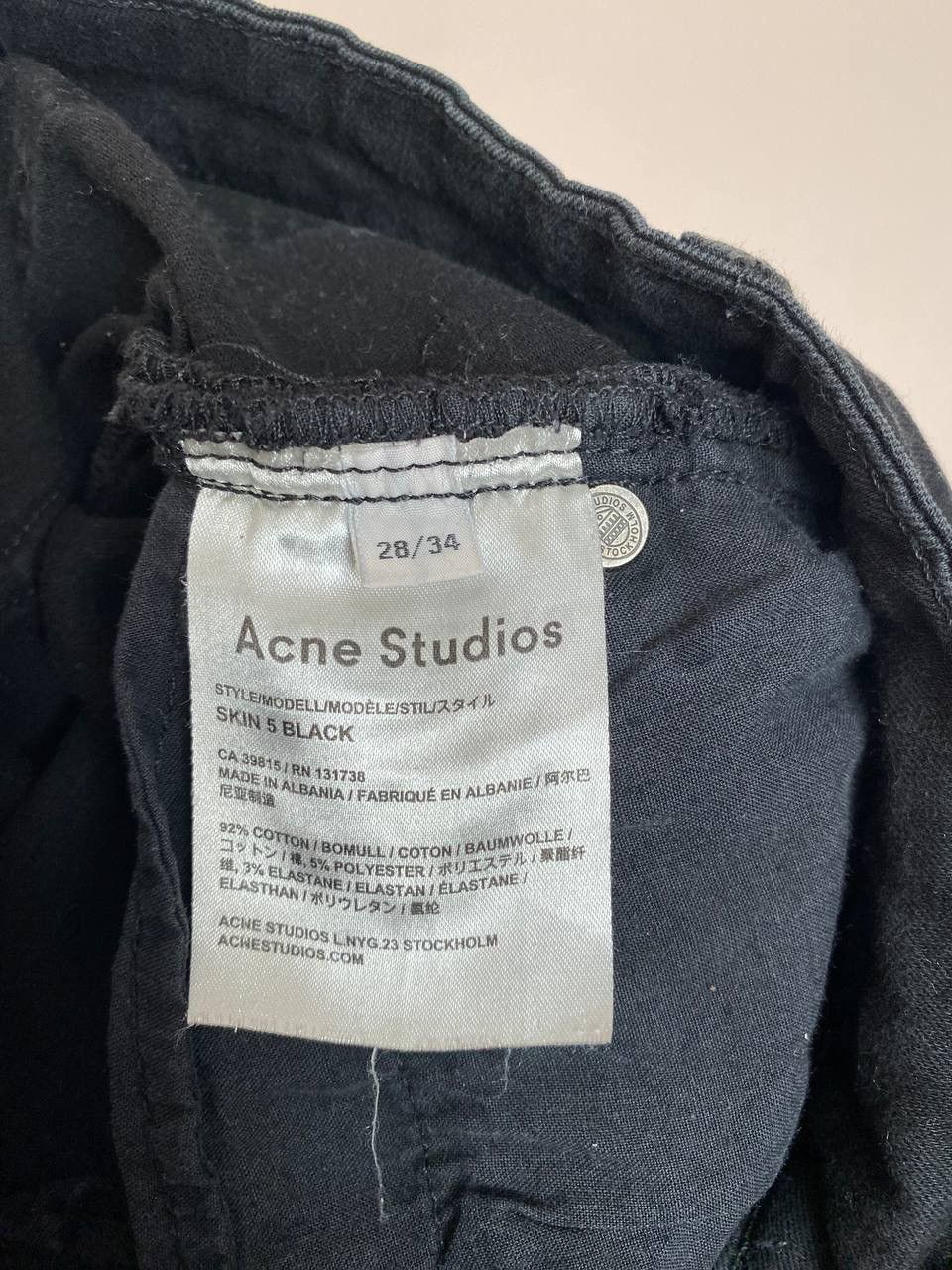 Acne Studios 🖤 Acne Studios Skin 5 Used Black Skinny Jeans 28x34 Size 28" / US 6 / IT 42 - 9 Thumbnail