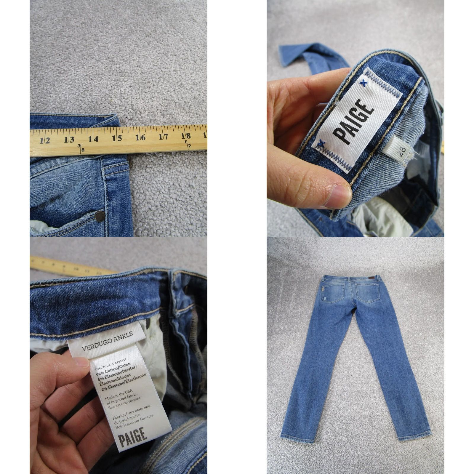 Paige Paige Jeans Womens 28 Verdugo Ankle Medium Wash Denim Skinny Size 28" / US 6 / IT 42 - 8 Thumbnail