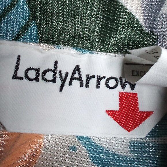Arrow Vintage Lady Arrow Floral Polyester Disco Shirt Size XL / US 12-14 / IT 48-50 - 4 Thumbnail