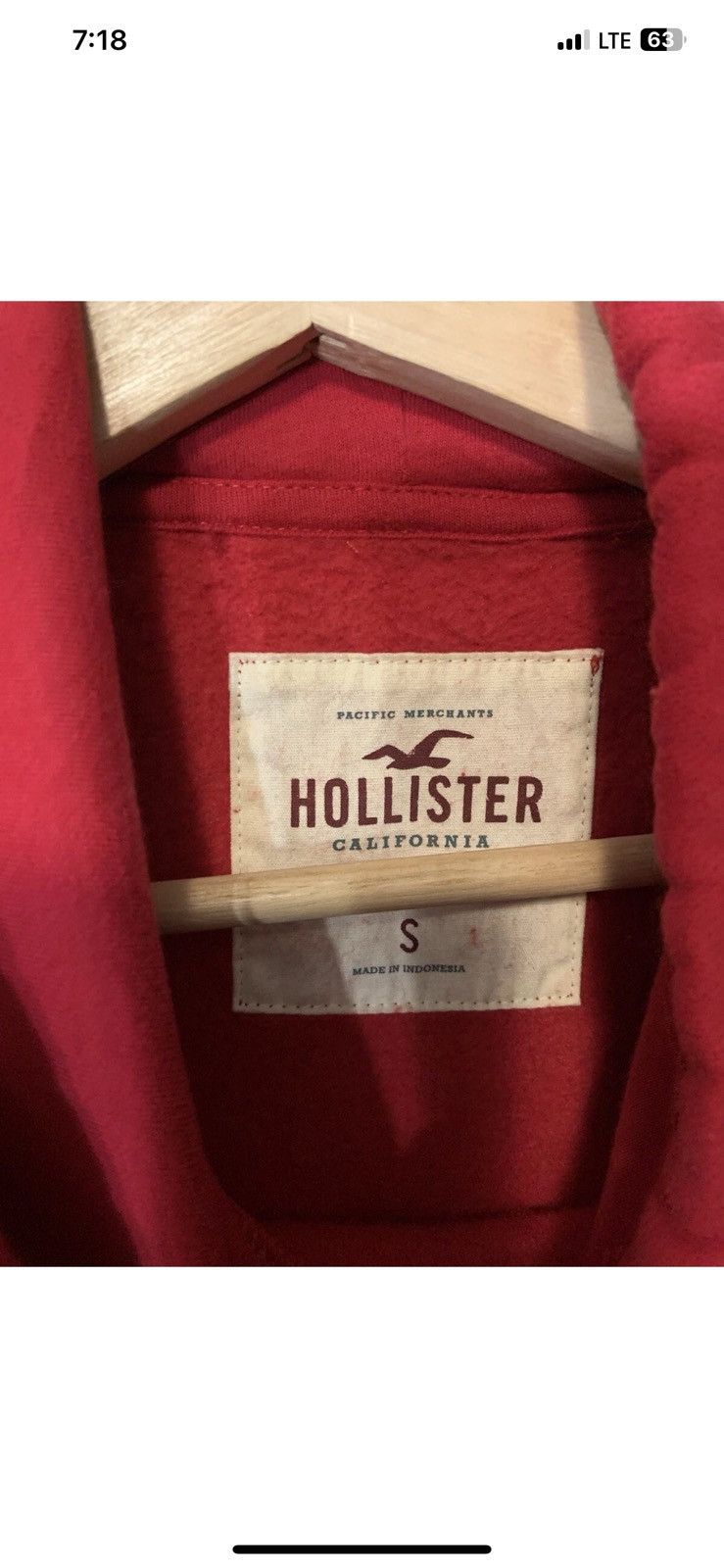 Hollister Hollister Los angeles mens sz S hoodie red pullover Size US S / EU 44-46 / 1 - 2 Thumbnail