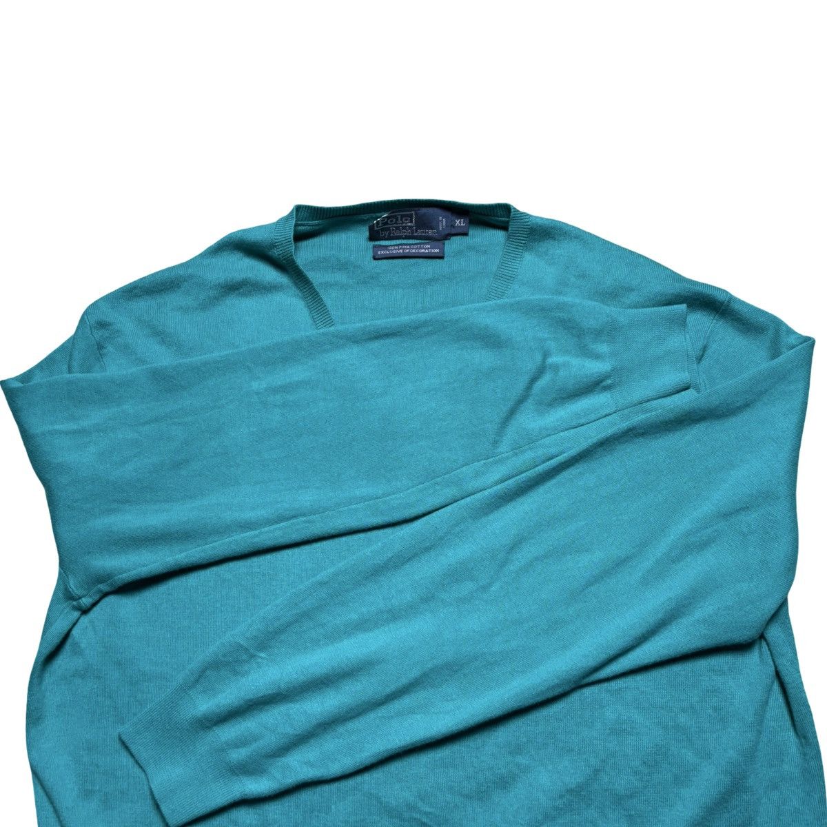 Polo Ralph Lauren Vintage Polo Ralph Lauren Sweater XL Turquoise V Neck Pima Size US XL / EU 56 / 4 - 5 Thumbnail