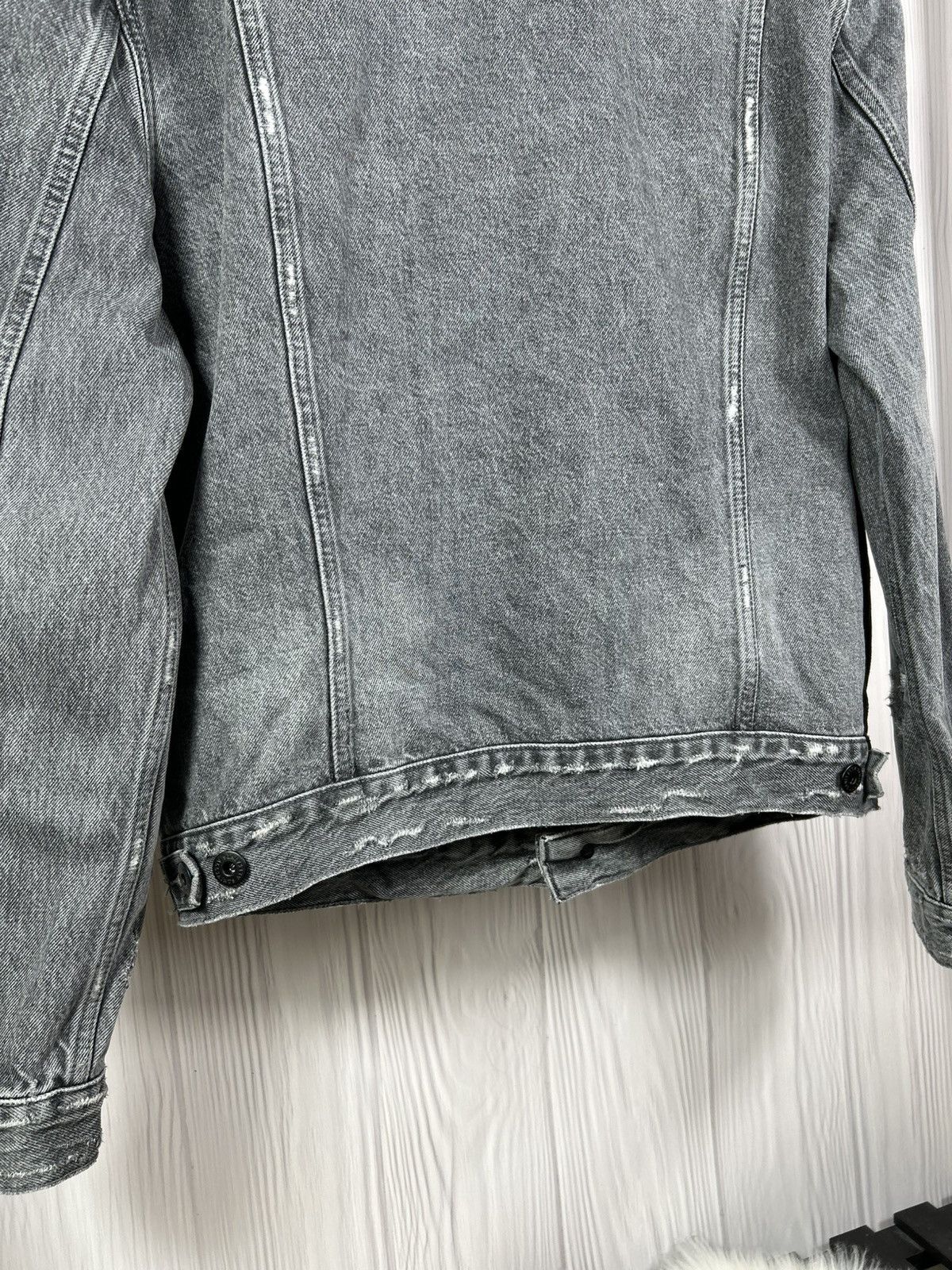 Allsaints Allsaints Bilton Denim Distressed Jacket Size XL Dark Gray Size US XL / EU 56 / 4 - 10 Thumbnail