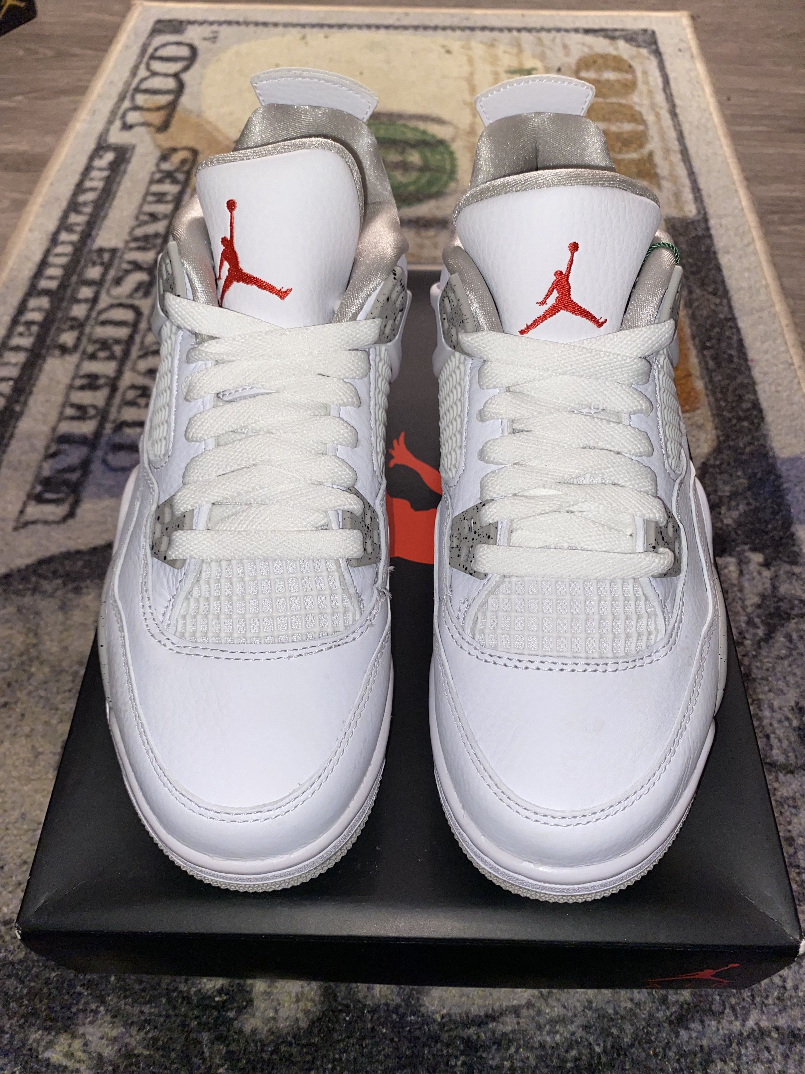 Jordan Brand × Nike Jordan 4 Retro White Oreo (2021) (5.5Y GS) Size US 7 / IT 37 - 1 Thumbnail
