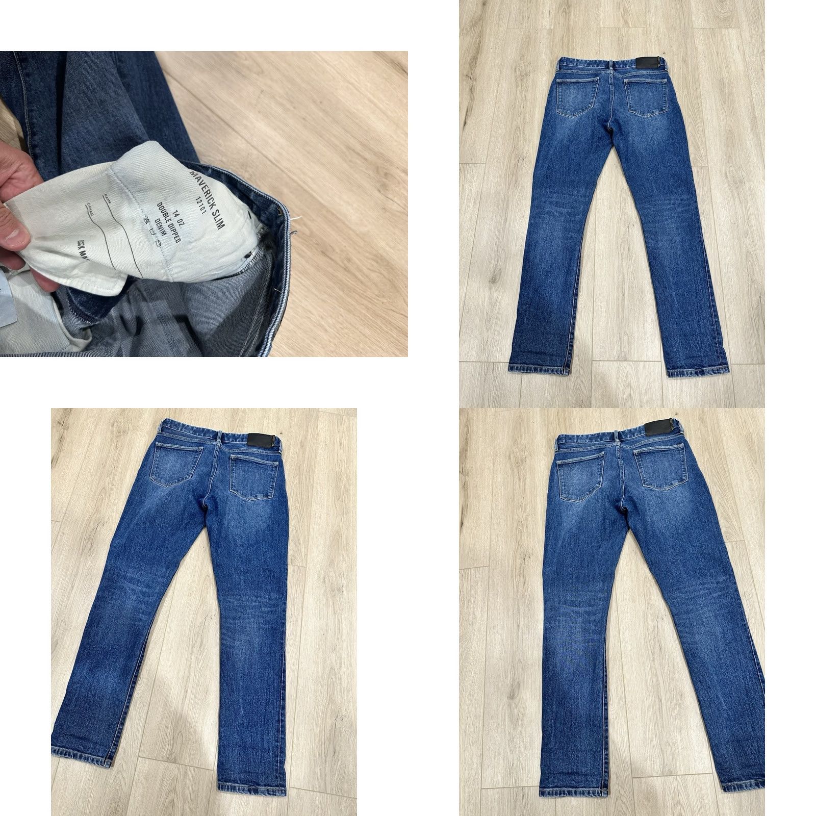 Buck Mason Buck Mason Men's Maverick Slim Denim Jeans 33x32 14oz Made in USA Blue Cotton Denim 5-Pocket Slim Button Rise Mid Adult Mens Regular Size 33x32 Size US 33 - 8 Thumbnail