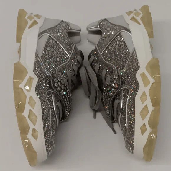 Jimmy Choo Jimmy Choo Diamond X Strap Lo-Top Sneakers w/ Crystals- EU44 Size US 11 / EU 44 - 6 Thumbnail