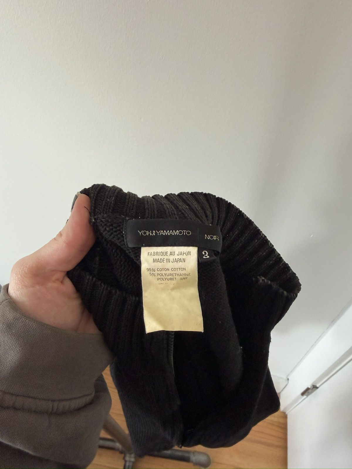 Yohji Yamamoto Black Cropped Driver’s Knit Size S / US 4 / IT 40 - 3 Thumbnail