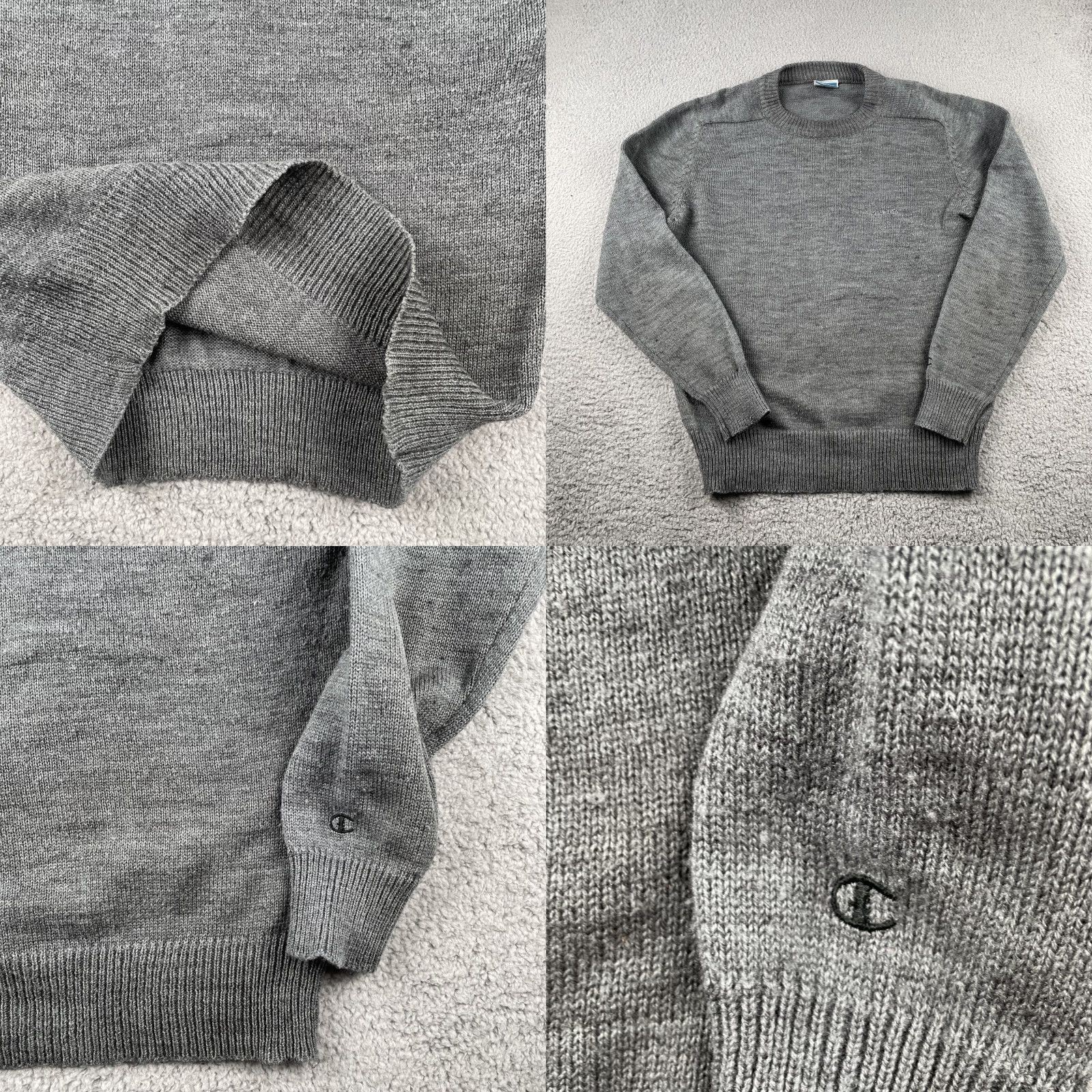 Champion VINTAGE Champion Knit Sweater Large Storm Gray Nylon Glorieta Pullover Mens 90s Classic Size US L / EU 52-54 / 3 - 9 Thumbnail