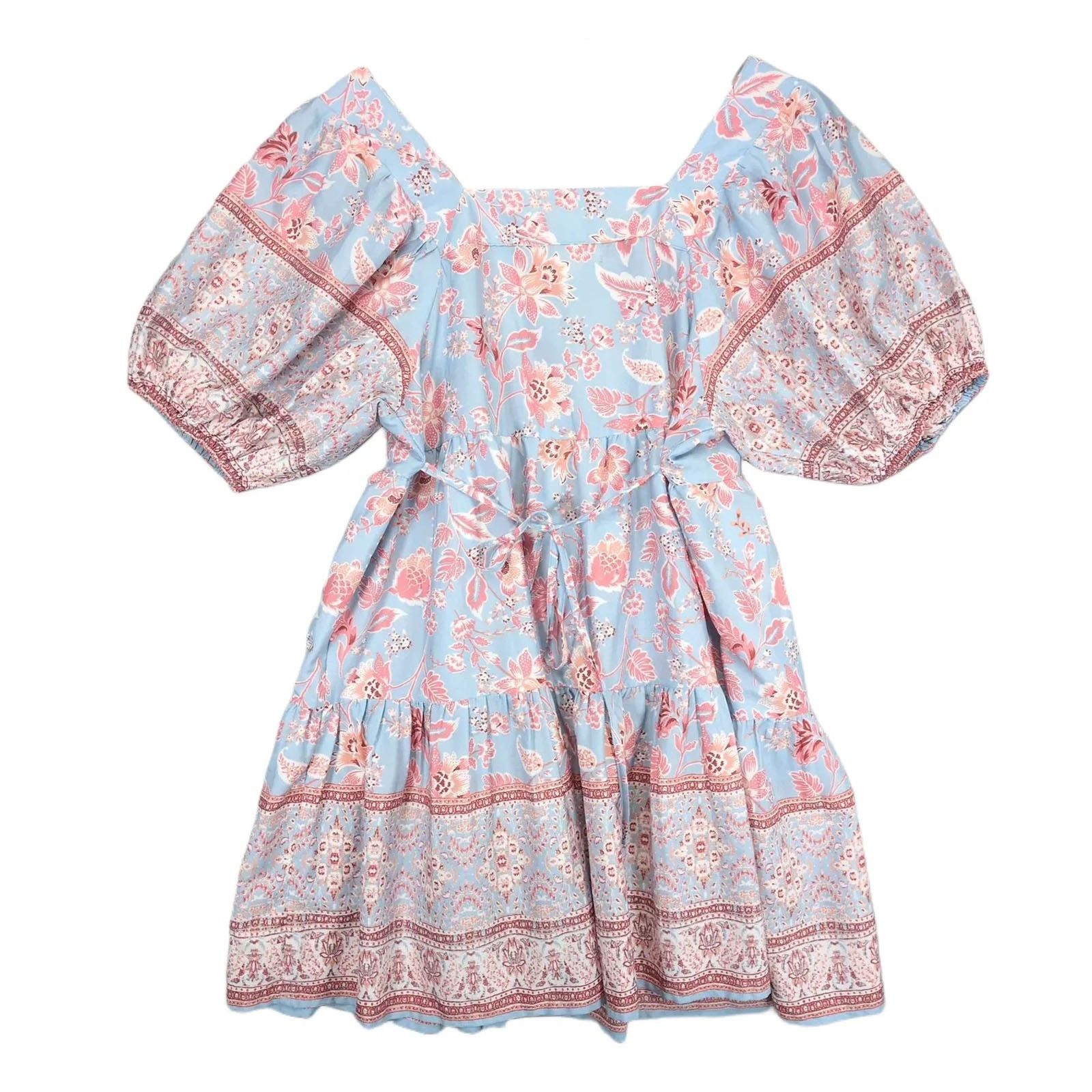 Other Band of the Free Sz M Floral Puff Sleeve Babydoll Dress Size M / US 6-8 / IT 42-44 - 2 Thumbnail