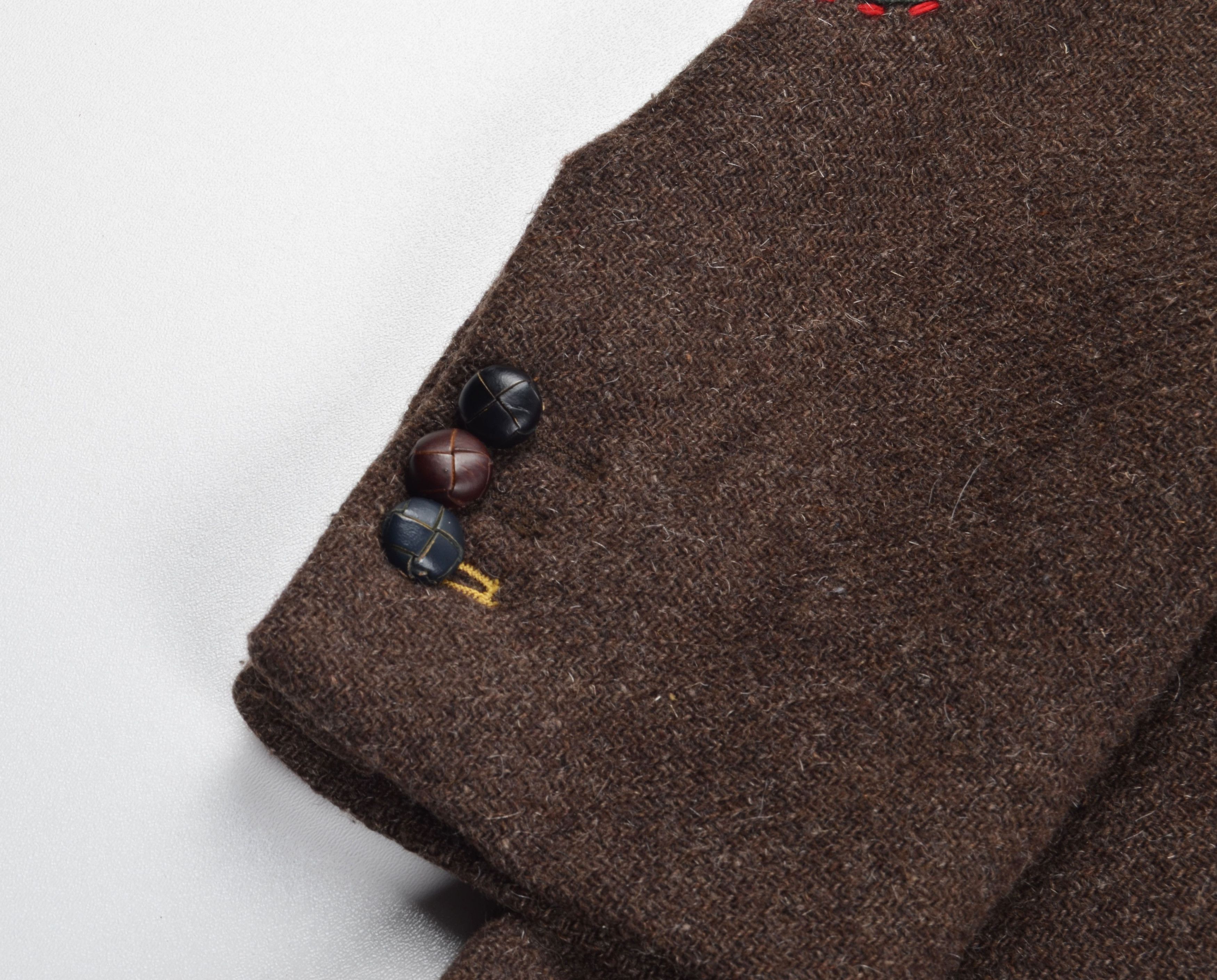 Other Holland Esquire Tweed Wool Leather Elbow Tailored Blazer Size 50R - 5 Thumbnail