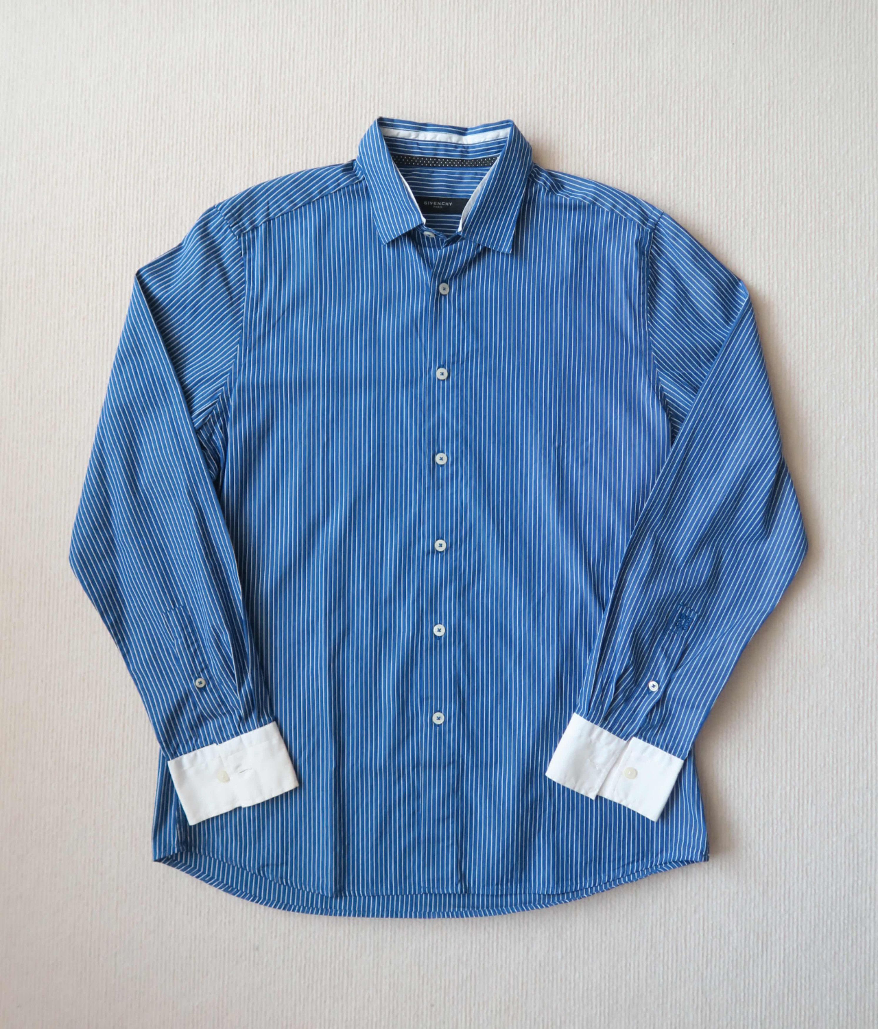 Givenchy Givenchy Pinstripe Contrast Collar/Cuffs Detail Shirt Size US L / EU 52-54 / 3 - 1 Thumbnail