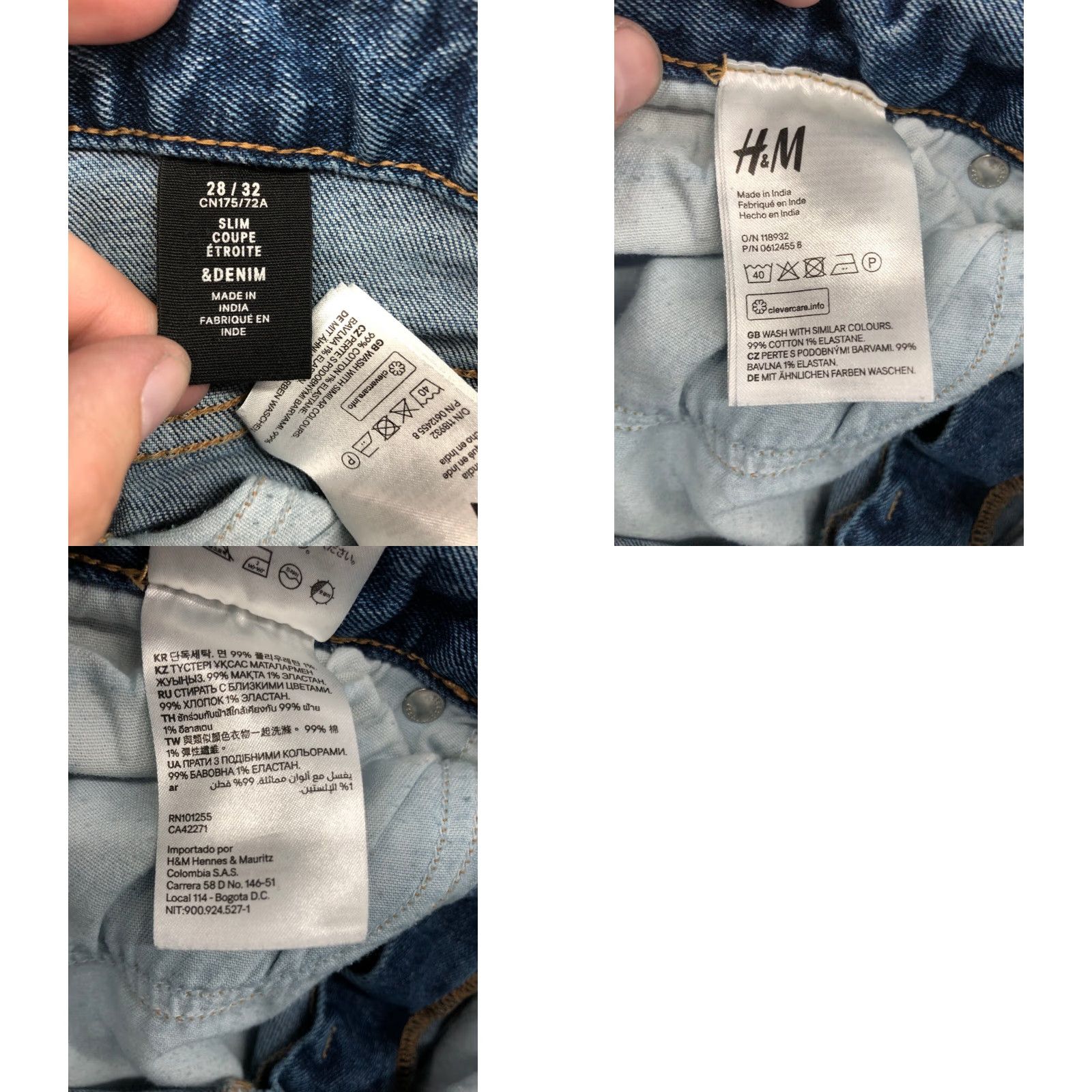 H&M H&M Skinny Jeans Size 28 Womens Mid Rise Dark Wash Blue Denim Accented Jeans 5-Pocket Belt Loops Zipper Button Logo Size 28" / US 6 / IT 42 - 9 Thumbnail