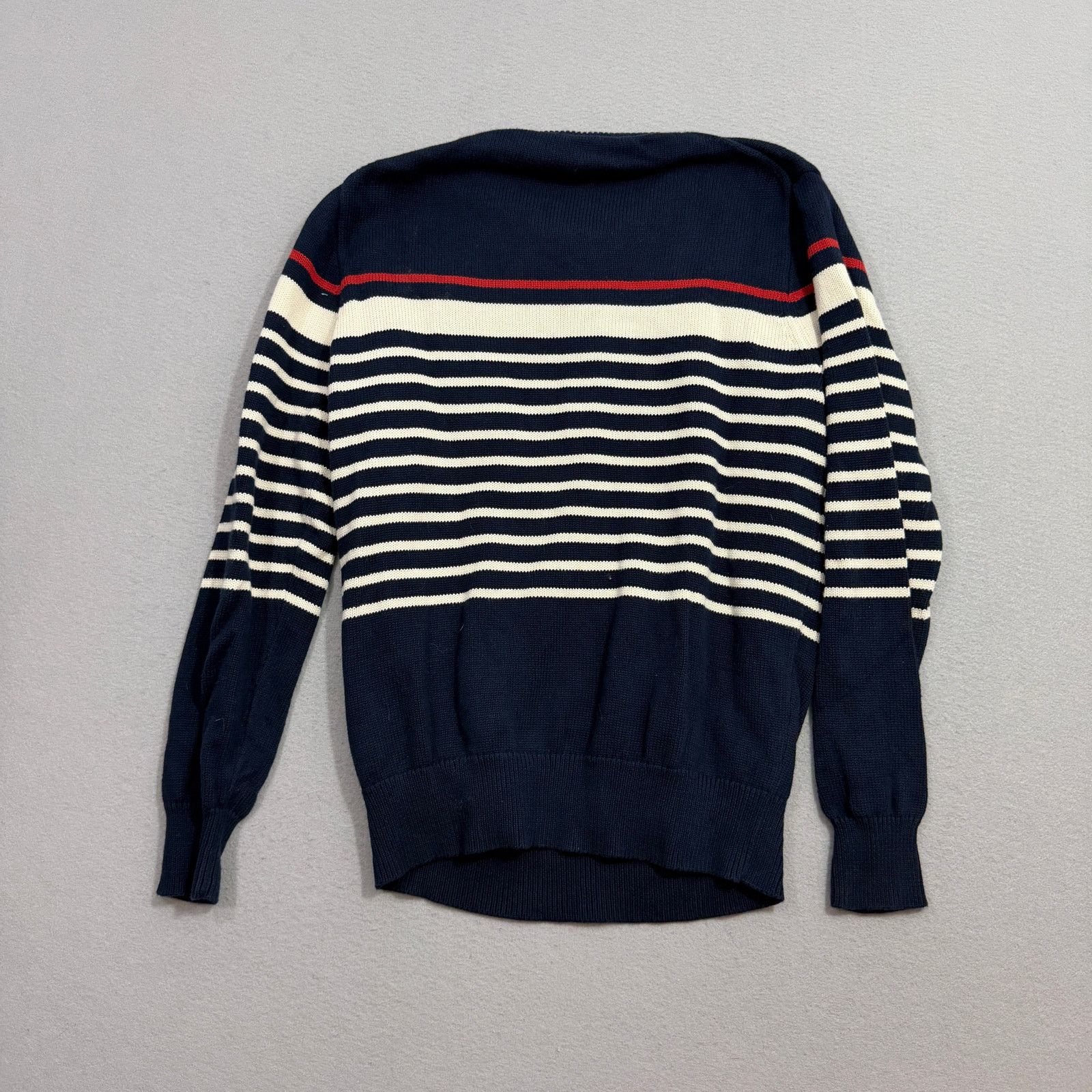 J.Crew J Crew Striped Cotton Sweater Men's Medium Navy Blue White Size US M / EU 48-50 / 2 - 7 Thumbnail