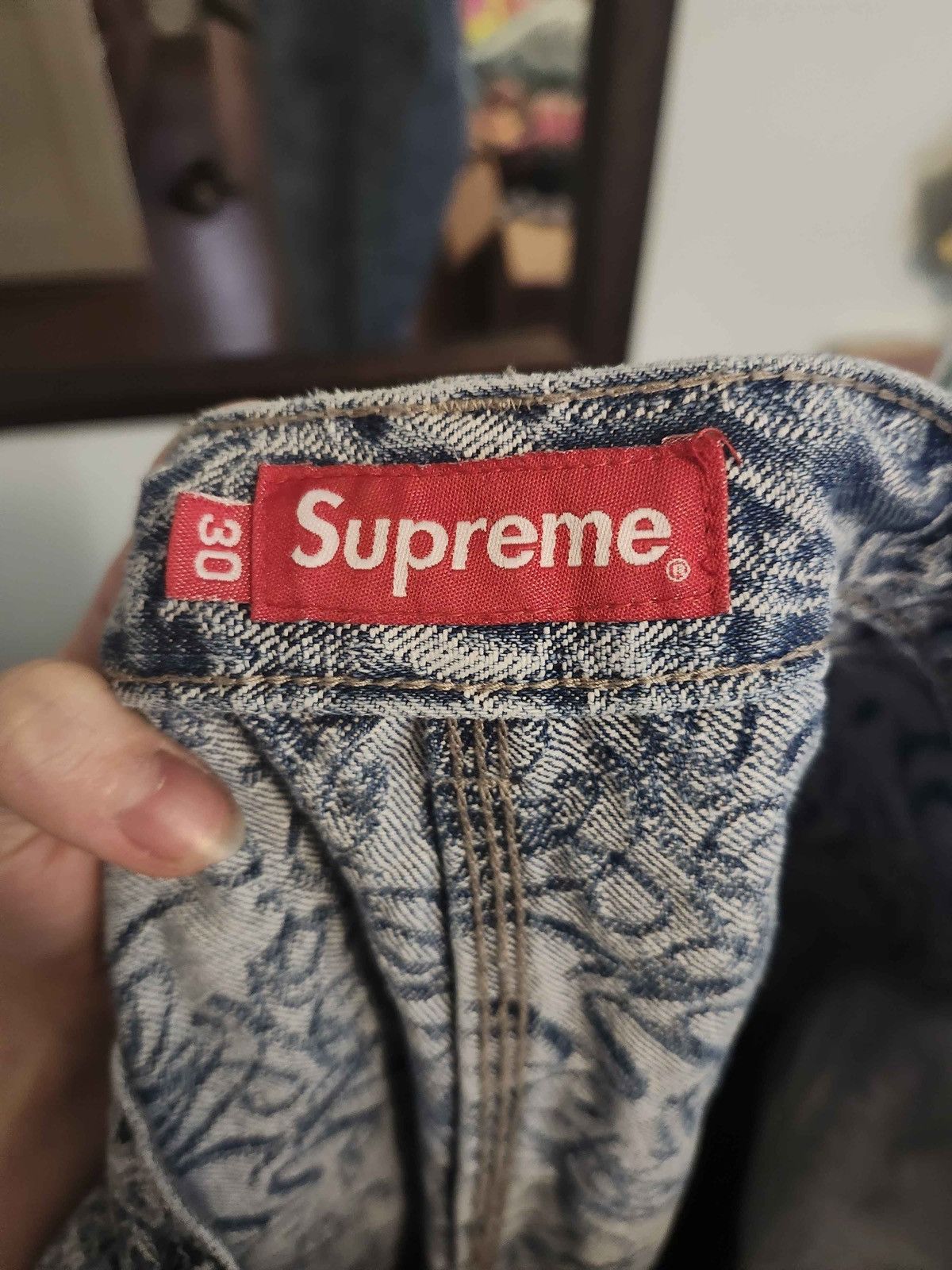 Other Supreme Script Jacquard Double Knee Denim Painter Pant Size 30" / US 8 / IT 44 - 8 Thumbnail