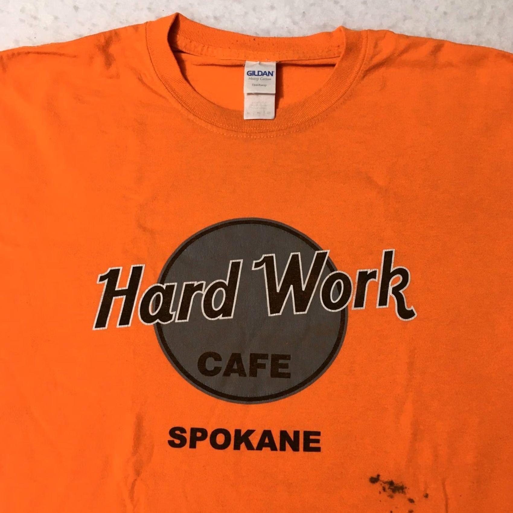 Gildan VINTAGE Gildan T-Shirt Mens XL USA Graphic Tee HD Spokane WA Orange Cotton Short Sleeve Crew Neck Size US XL / EU 56 / 4 - 2 Thumbnail