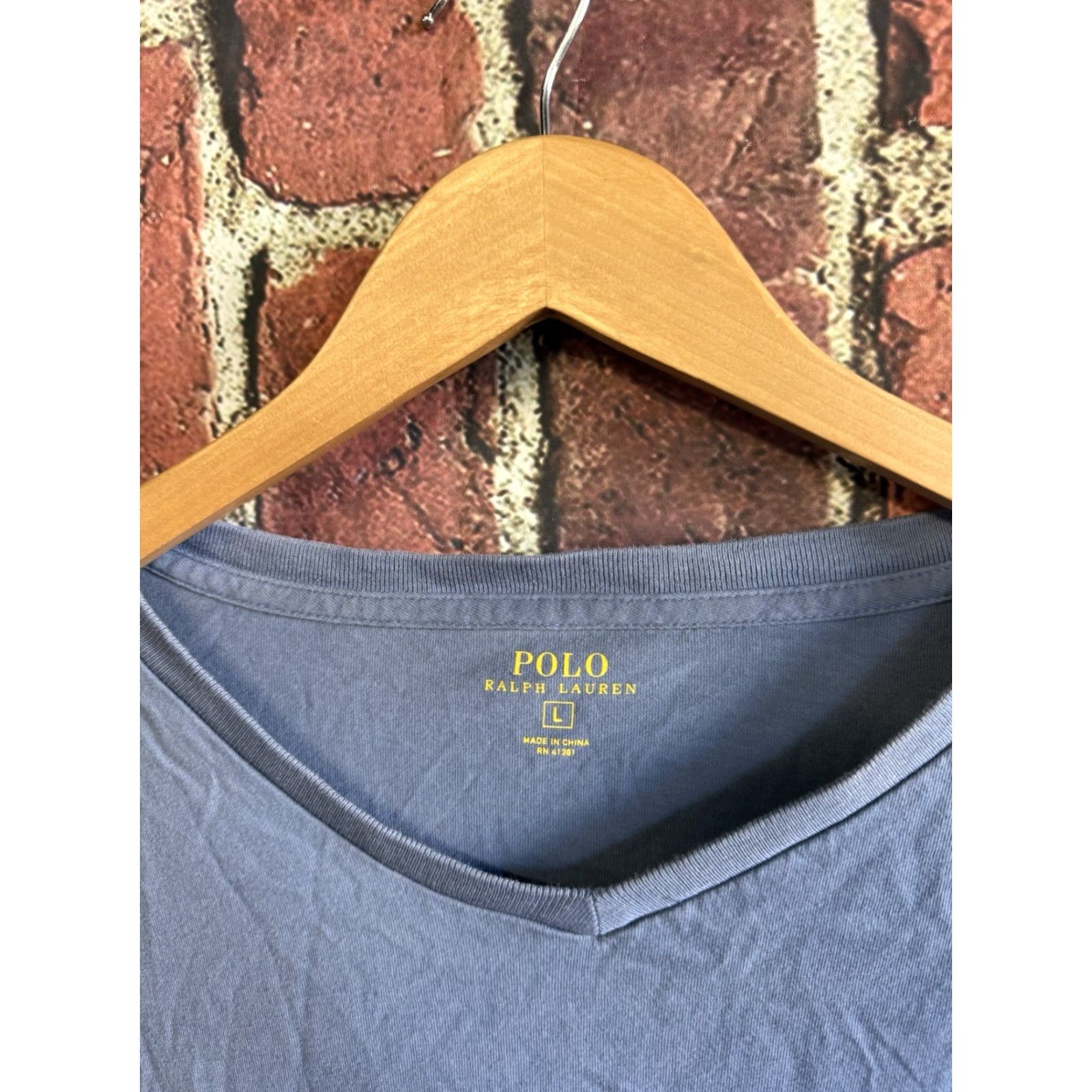 Polo Ralph Lauren Polo Ralph Lauren Mens Blue Long Sleeve V-Neck T-Shirt L Shirt Size US L / EU 52-54 / 3 - 3 Thumbnail