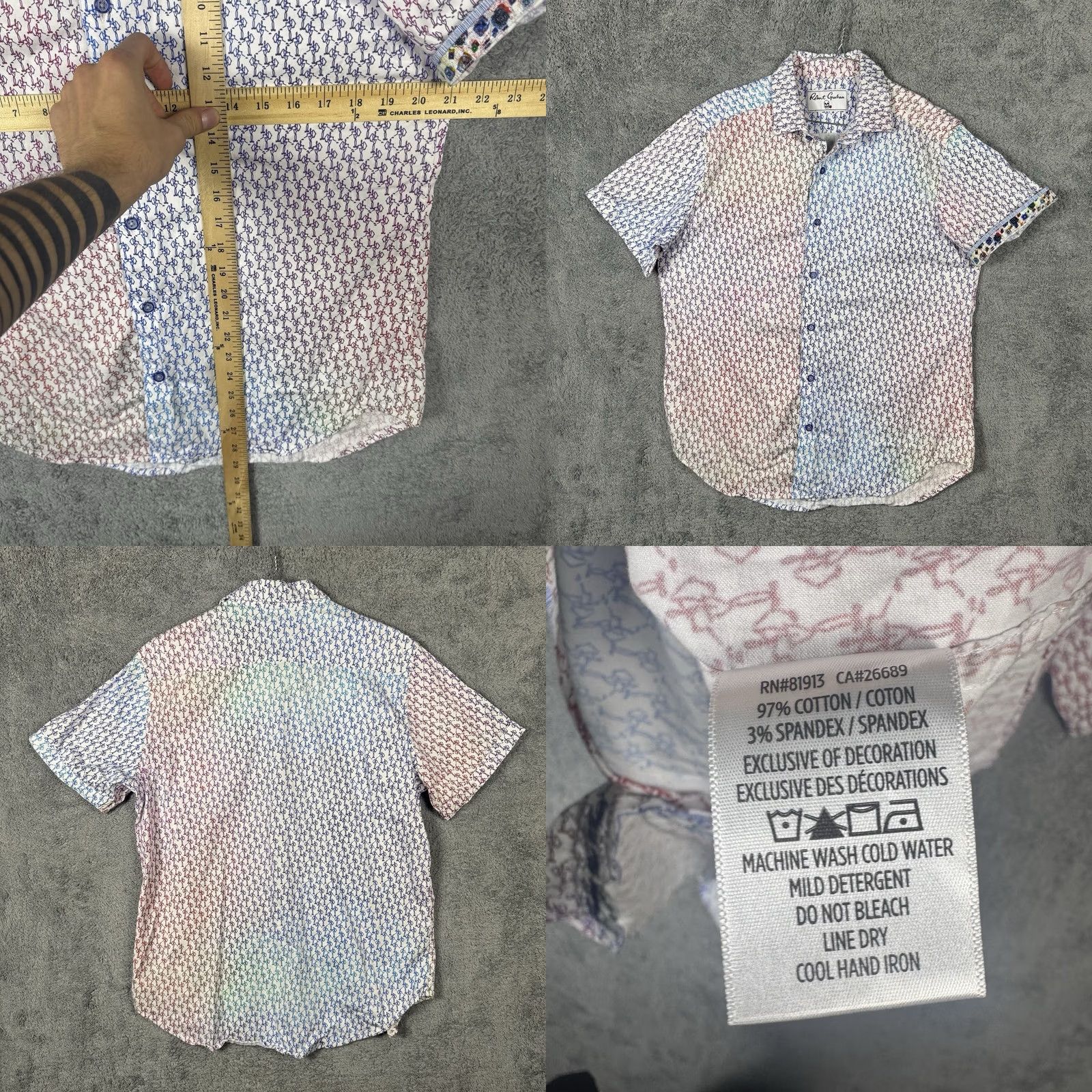 Robert Graham Robert Graham Shirt Men M Dancing Flip Cuff Pastel Psychedelic Abstract Colorful Size US M / EU 48-50 / 2 - 8 Thumbnail