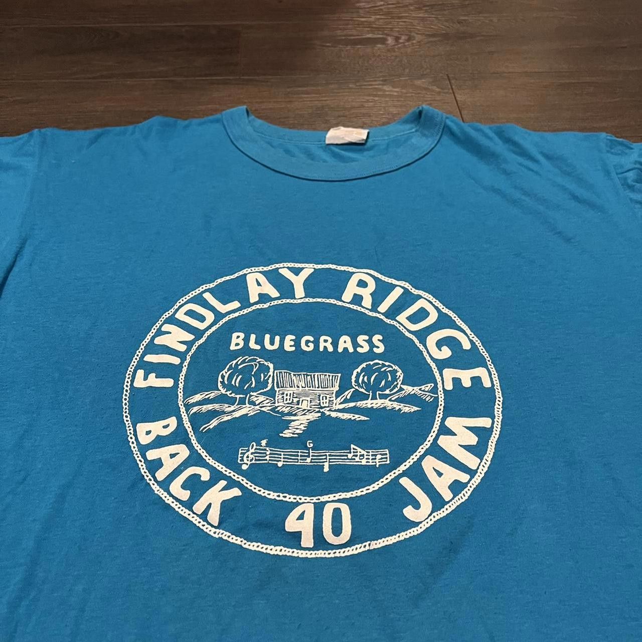 Designer Vintage Findlay Ridge Bluegrass Back 40 Jam T Shirt 80s Size US XL / EU 56 / 4 - 2 Thumbnail