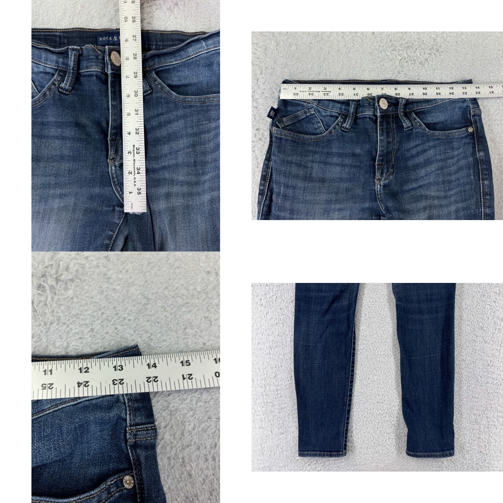 Vintage Rock & Republic Jeans Womens Regular 29 Black Denim 5-Pocket Straight Mid Rise Size 29" - 8 Thumbnail