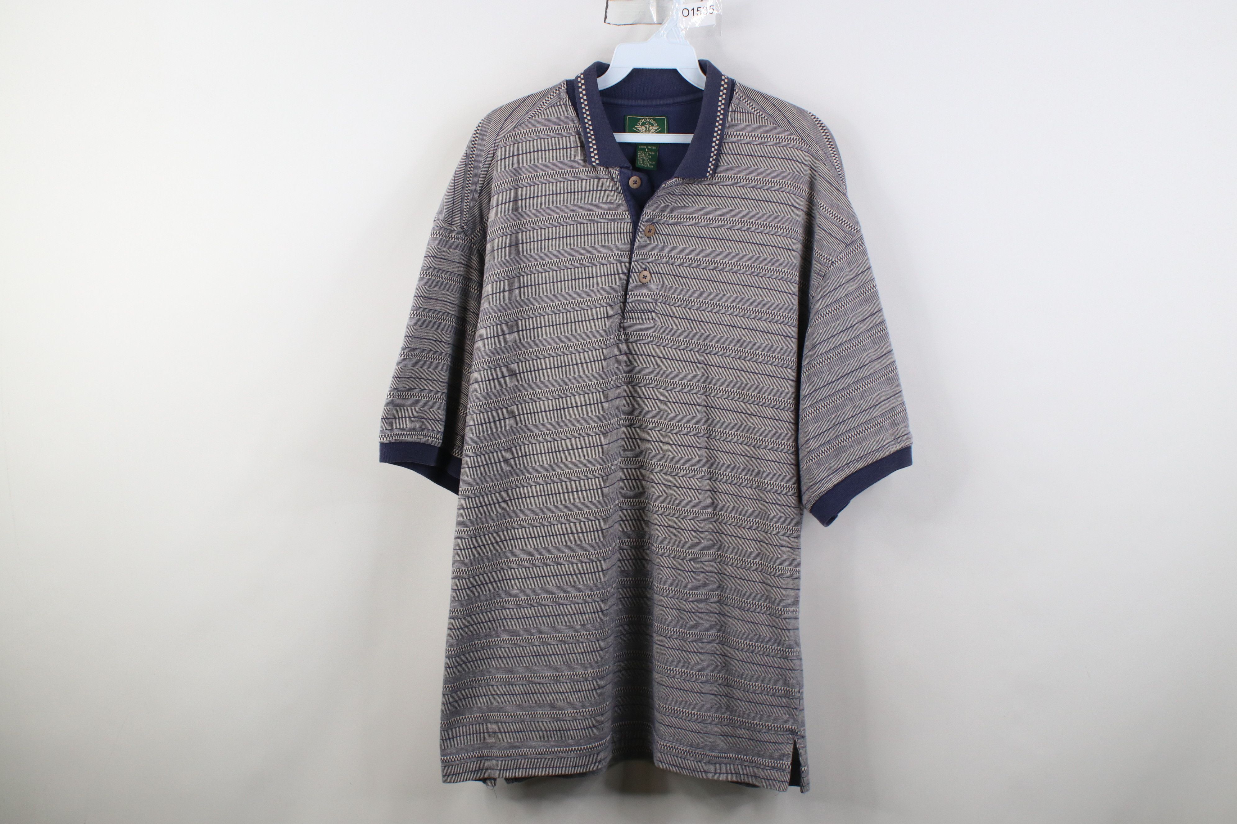Vintage Vintage 90s Streetwear Fit Striped Knit Golf Polo Shirt Size US L / EU 52-54 / 3 - 1 Thumbnail