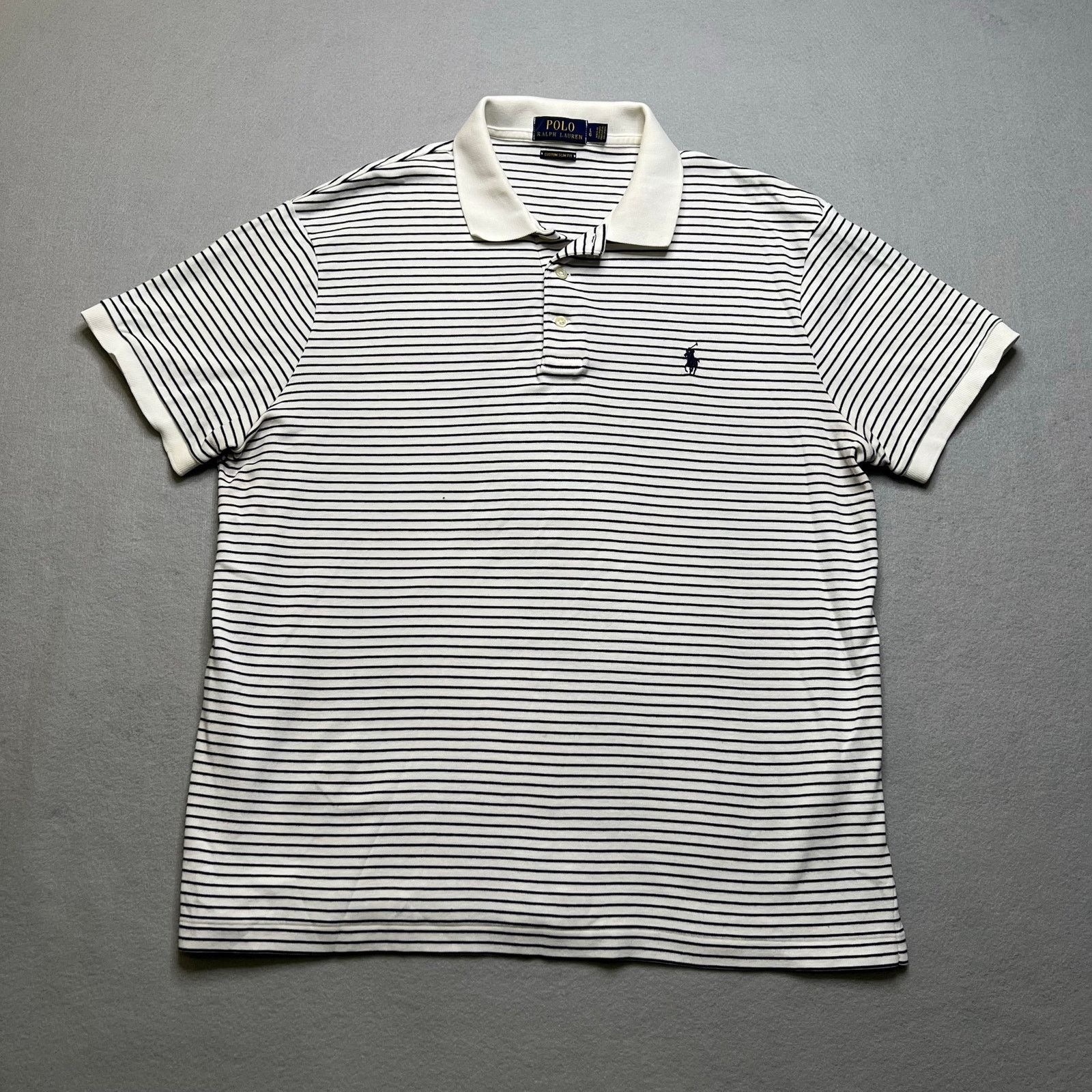 Polo Ralph Lauren Polo Ralph Lauren Custom Slim Fit Polo Shirt Mens L Striped Size US L / EU 52-54 / 3 - 1 Thumbnail