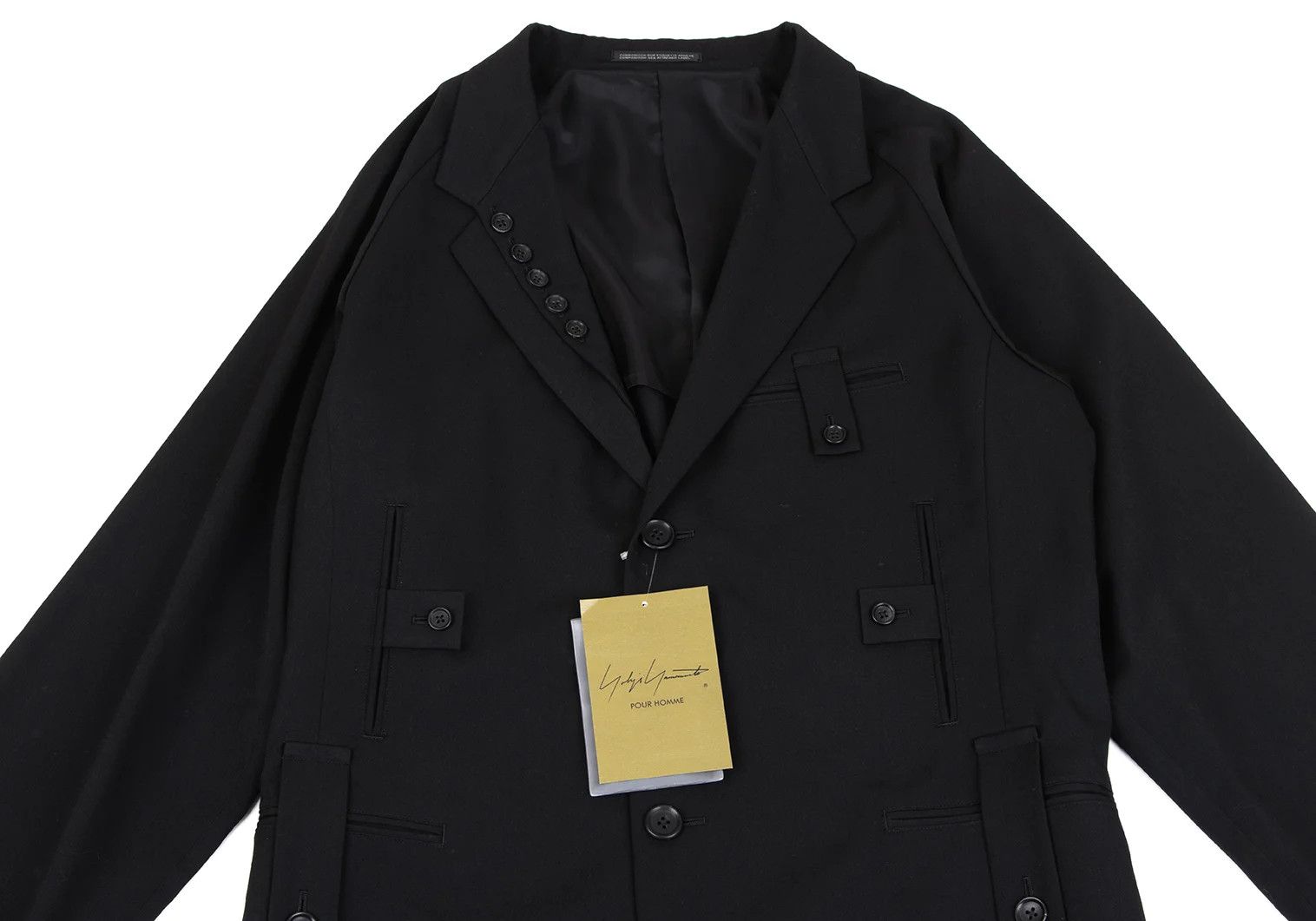 Yohji Yamamoto Yohji Yamamoto Wool Gabardine Jacket Black 3 Size US L / EU 52-54 / 3 - 2 Thumbnail