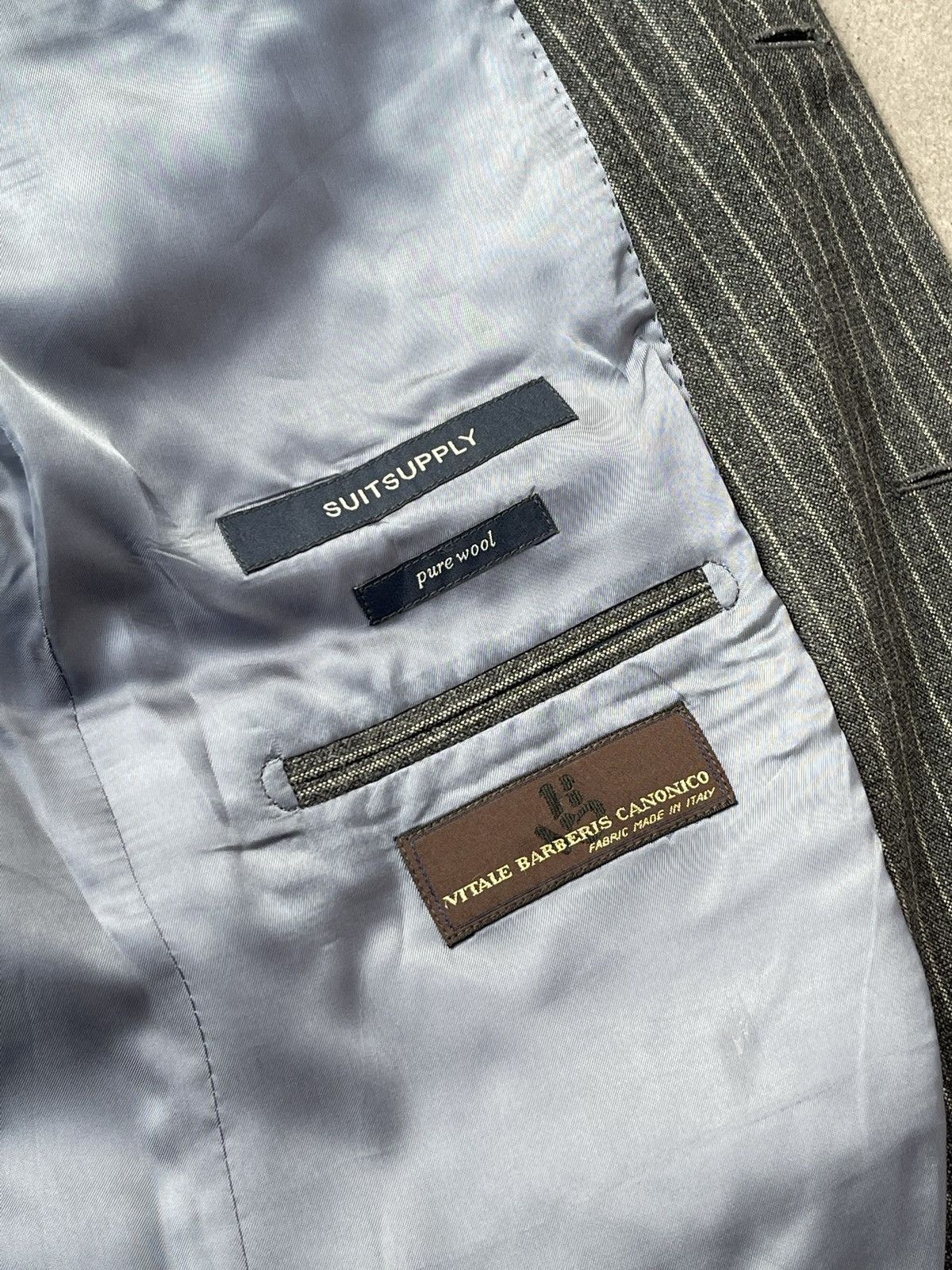 Suitsupply SS12 Suitsupply White Striped Grey Wool Casual Blazer Size 42S - 16 Thumbnail