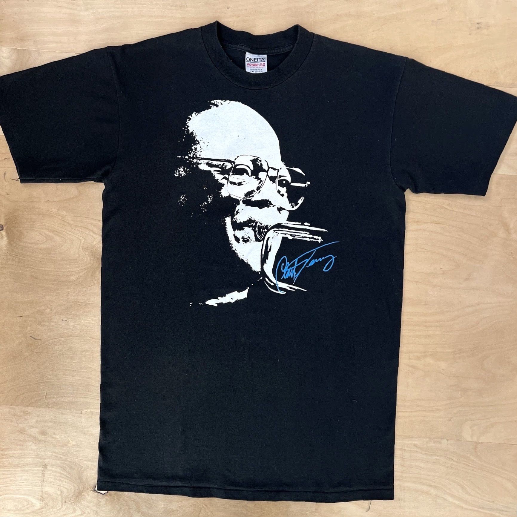 Vintage VINTAGE Clark Terry Shirt 2XL Black 90s Jazz Music Art Trumpet Duke Oklahoma Shirt Mens 2XL Black 90s Jazz Music Artprint T-Shirt Size US XXL / EU 58 / 5 - 2 Thumbnail