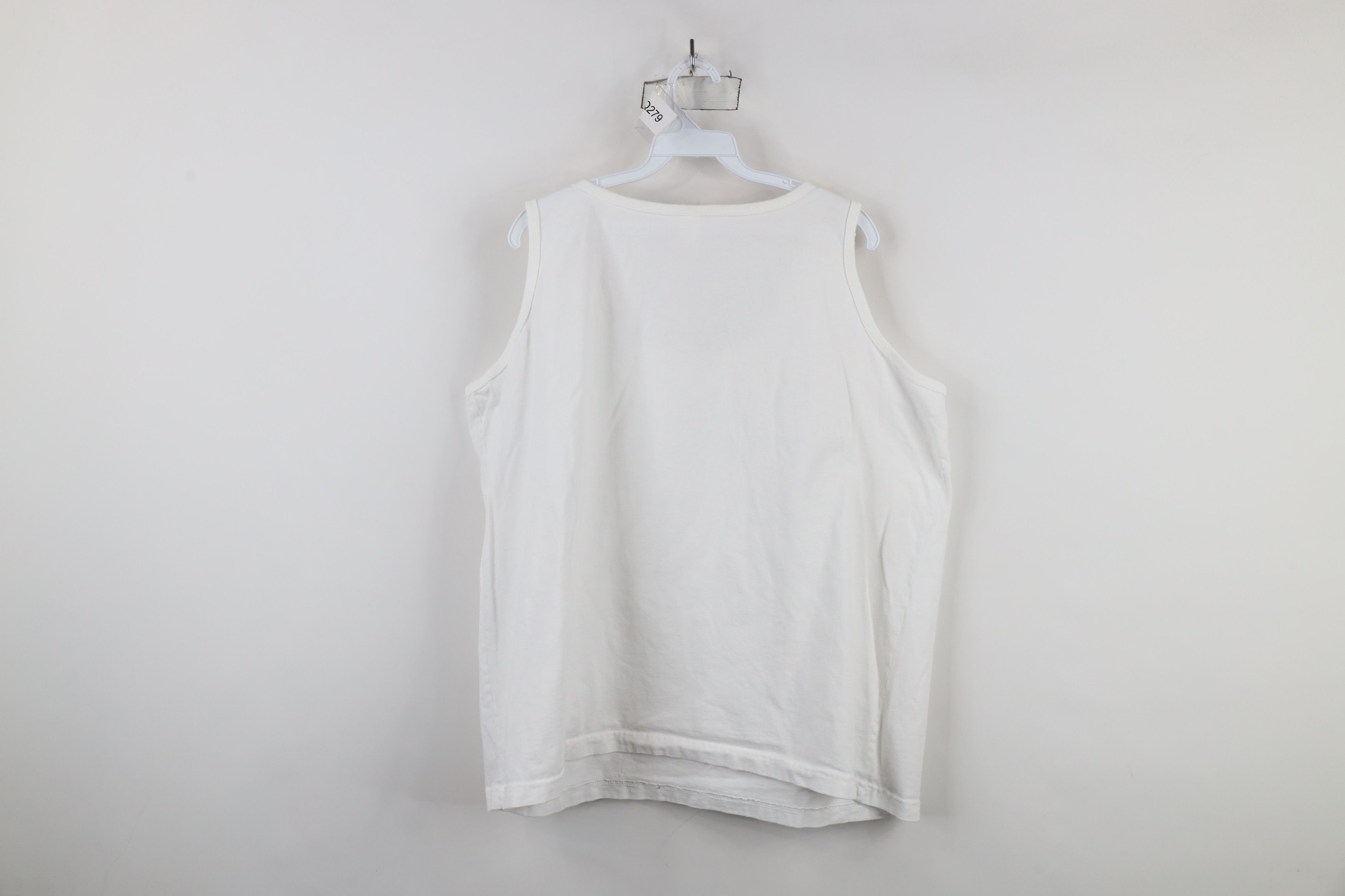 Vintage Vintage 90s Streetwear Cotton Tank Top T-Shirt White USA Size XXL / US 16-18 / IT 52-54 - 7 Thumbnail