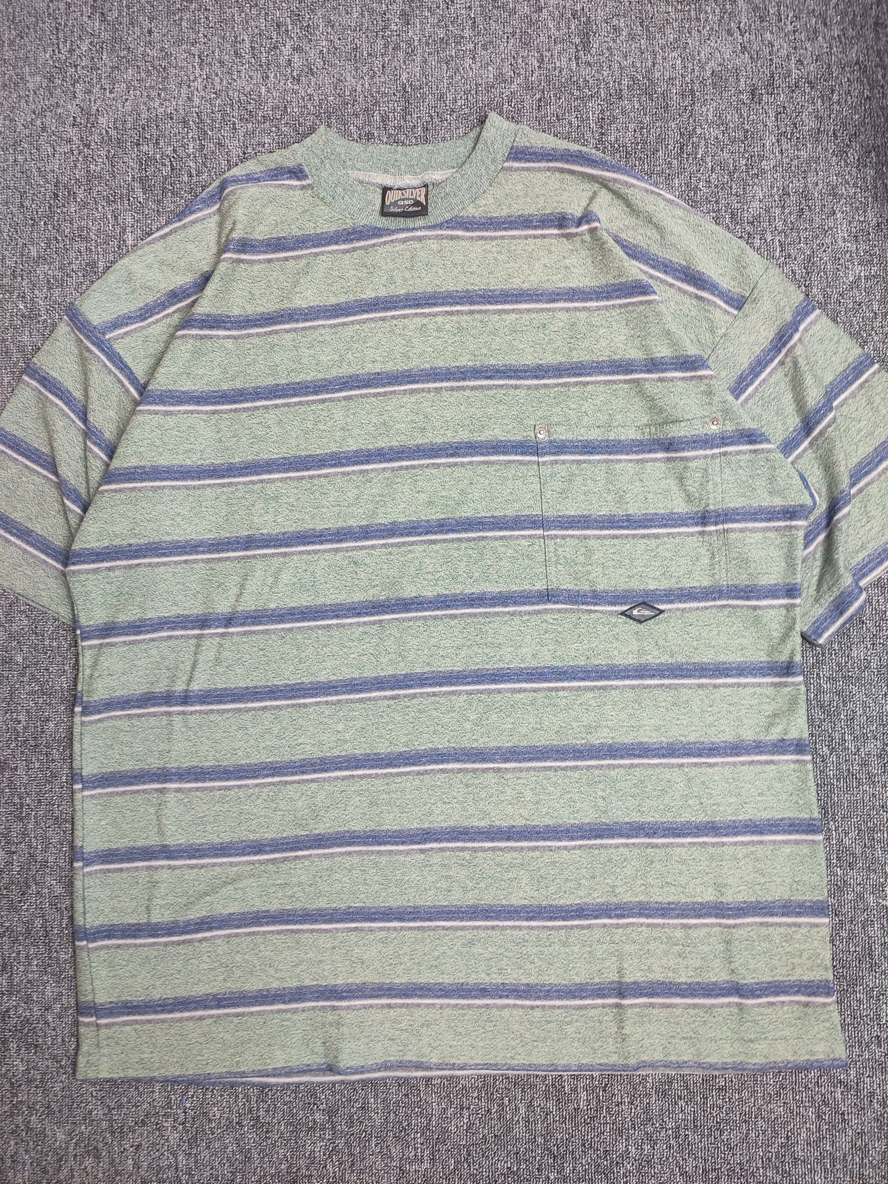Quiksilver [DELETED] Quiksilver Surf Striped 90s Vintage T-shirts Size US L / EU 52-54 / 3 - 2 Thumbnail