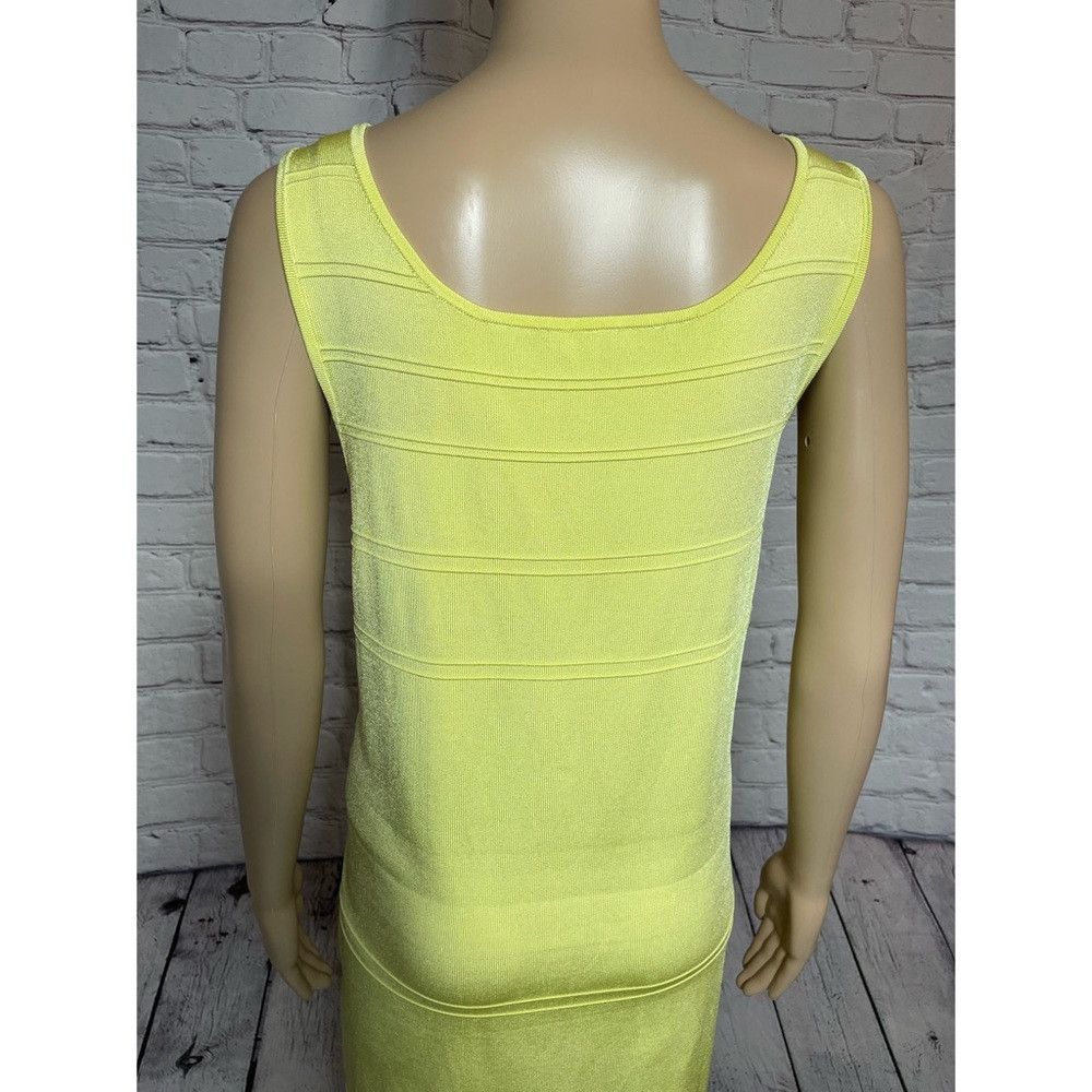 Isaac Mizrahi Isaac Mizrahi Knit Sleeveless Yellow Dress Size L Size L / US 10 / IT 46 - 5 Thumbnail