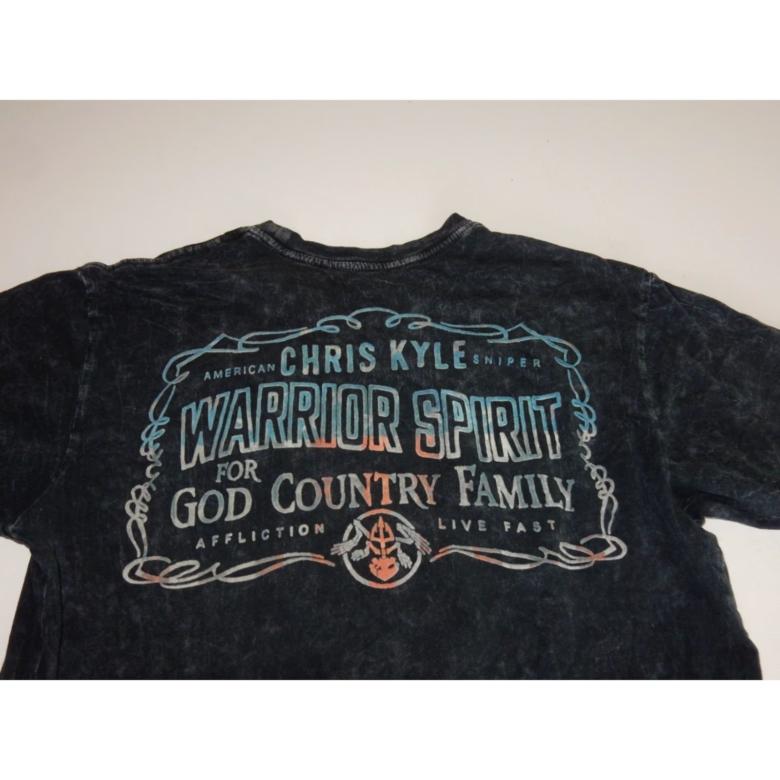 Affliction AFFLICTION Men's Graphic T-Shirt Size L Blue Chris Kyle Size US L / EU 52-54 / 3 - 2 Thumbnail