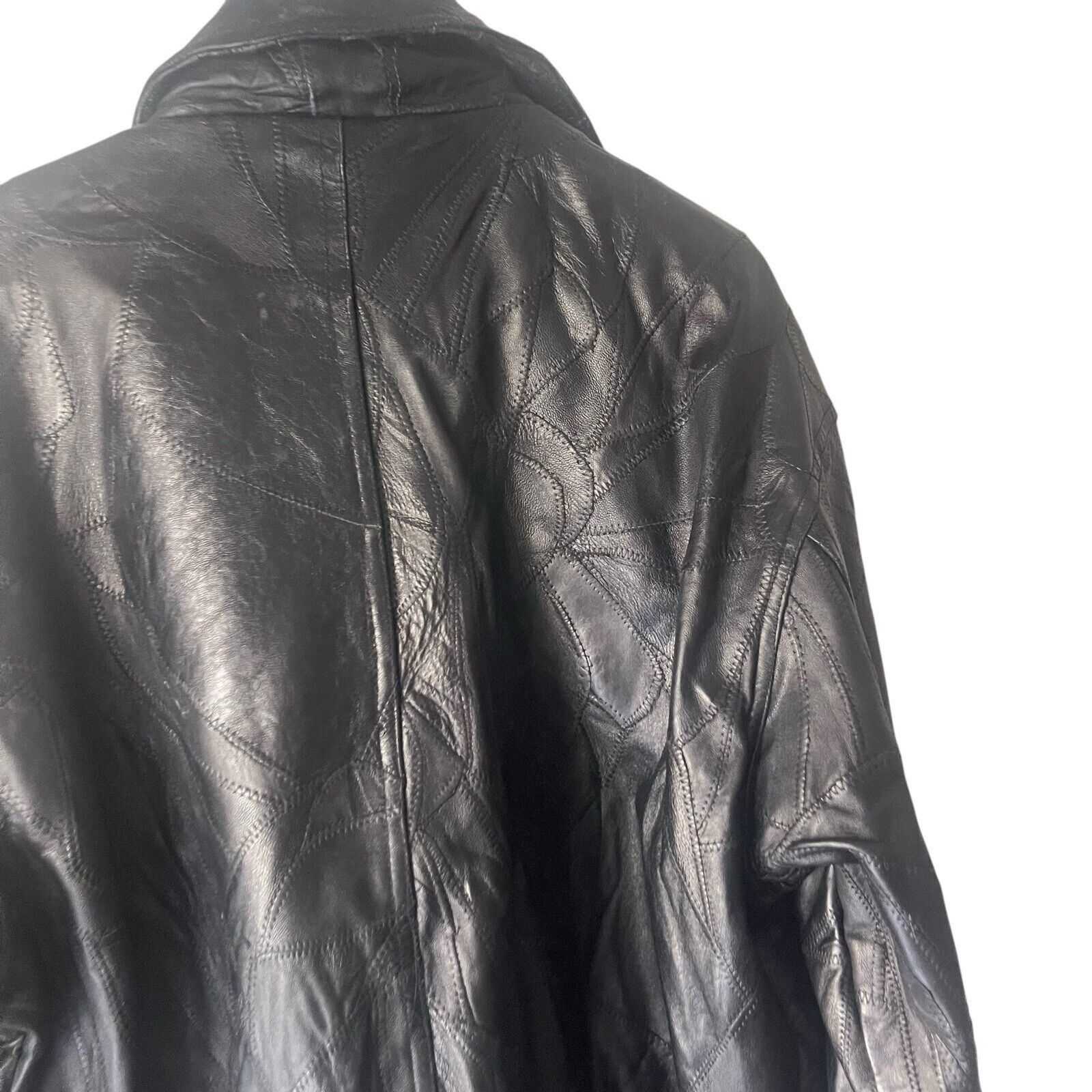 Other M. Collection 90s XL Black Leather Textured Bomber Jacket Size US XL / EU 56 / 4 - 6 Thumbnail