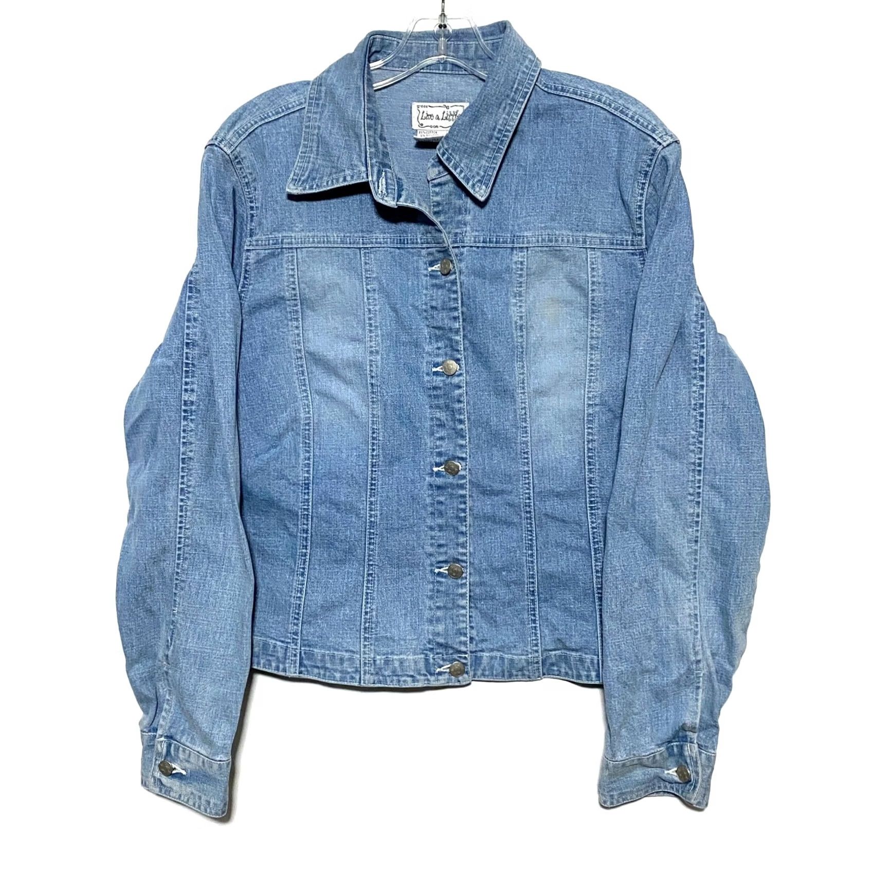 Denime VTG Live A Little Floral Beaded Jean Denim Jacket Women M Boho 90s Country Artsy Jacket Mens Women Girls Size 32" / US 10 / IT 46 - 3 Thumbnail