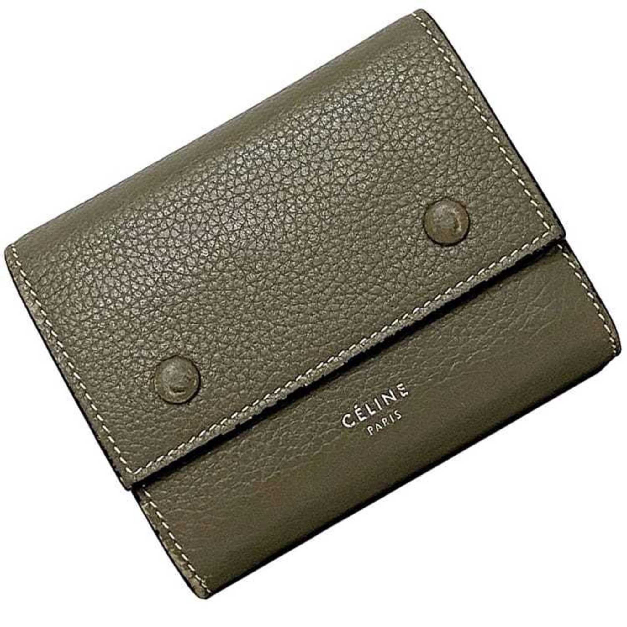 image of Celine Céline Multifunction Wallet in Grey, Women's