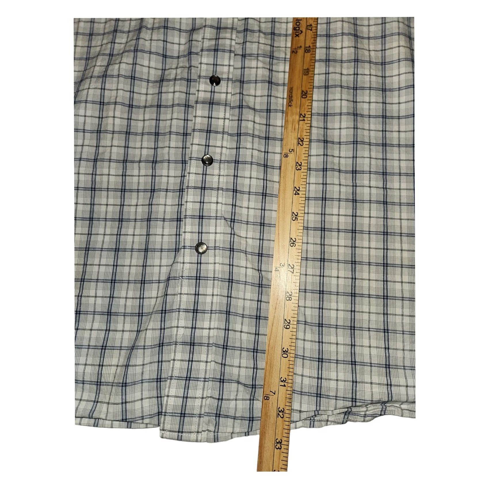 Vintage VINTAGE Panhandle Slim Pearl Snap Shirt Mens 2XL Short Sleeve Plaid White Western Size US XXL / EU 58 / 5 - 4 Thumbnail