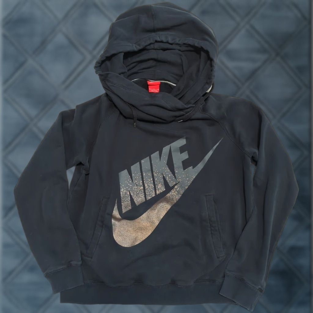 Nike VINTAGE Nike Logo Hoodie Womens M Black Pullover Hooded Sweatshirt Knit Sweatshirt Size M / US 6-8 / IT 42-44 - 1 Thumbnail