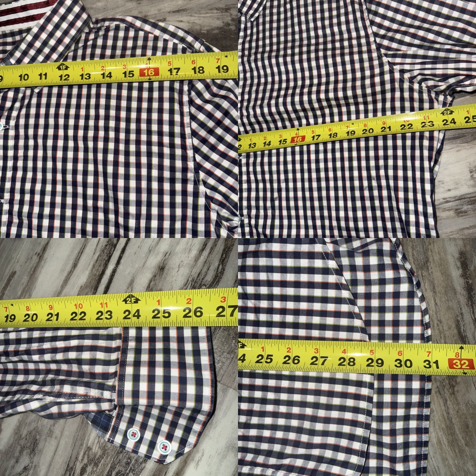 Robert Graham VINTAGE Robert Graham X Tailored Fit Blue White Plaid Cotton Embroidered Shirt XL Size US XL / EU 56 / 4 - 9 Thumbnail