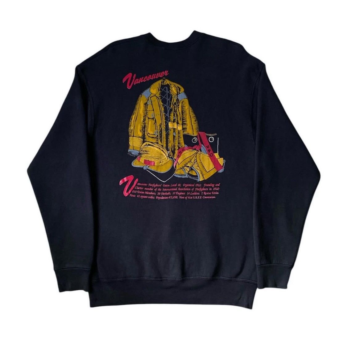 Fruit Of The Loom Vintage VancouverFirefighters, Fruit Of The Loom Sweatshirt Size US L / EU 52-54 / 3 - 1 Thumbnail