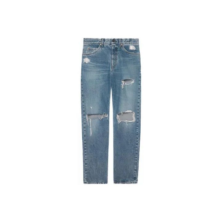 Gucci Gucci Distressed Loose-Fit Denim Pants Size US 33 - 1 Thumbnail