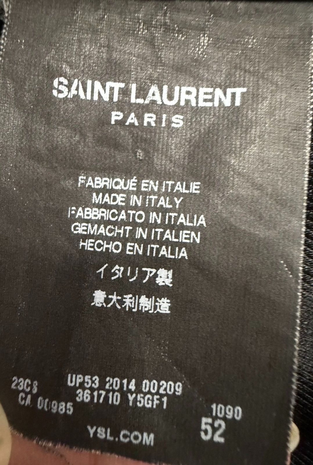 Saint Laurent Paris Saint Laurent 14FW Black & White Cowhide Motorcycle Jacket Size US L / EU 52-54 / 3 - 4 Thumbnail