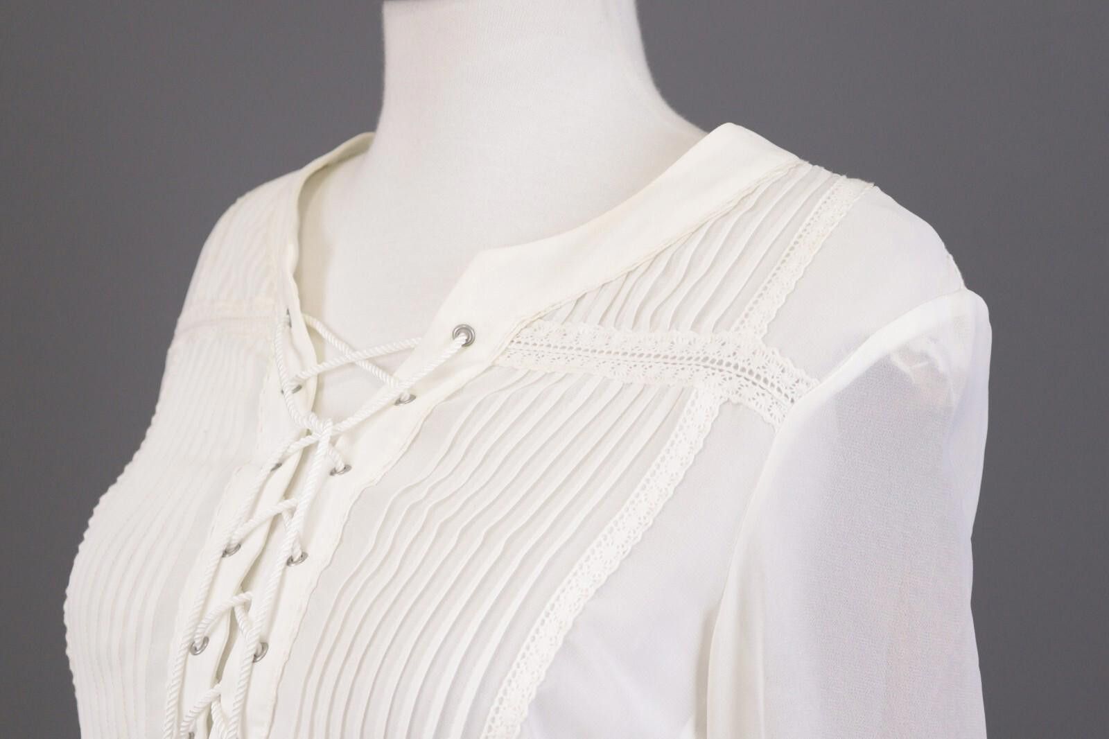 The Kooples The Kooples White Summer Mesh Peasant Shirt Size M Size M / US 6-8 / IT 42-44 - 8 Thumbnail