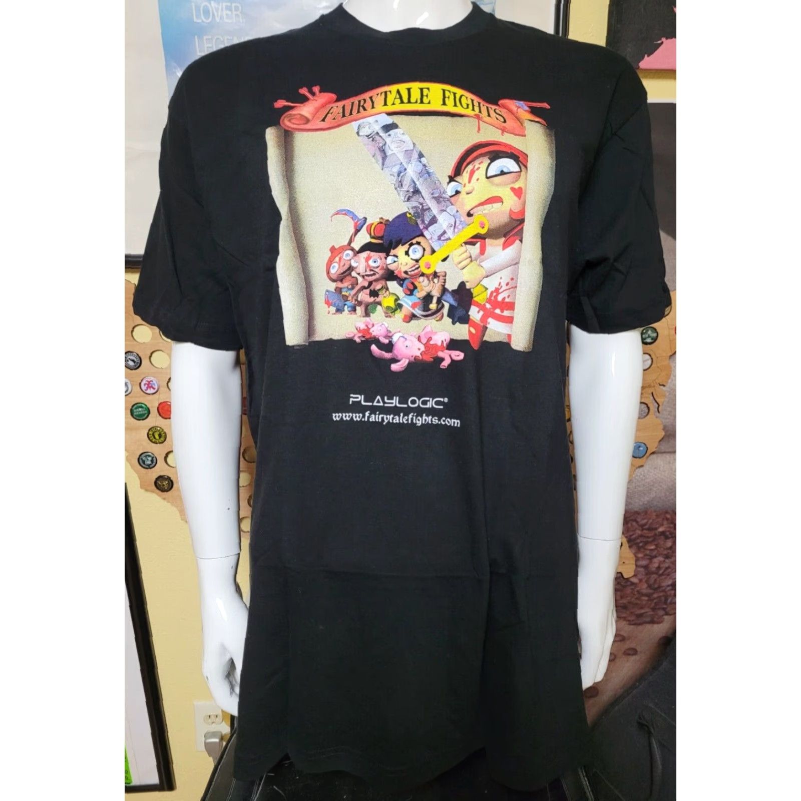 Tultex VINTAGE Fairytale Fights Playlogic Video Game T Shirt XL PS3 X360 NICE RARE Size US XL / EU 56 / 4 - 2 Thumbnail
