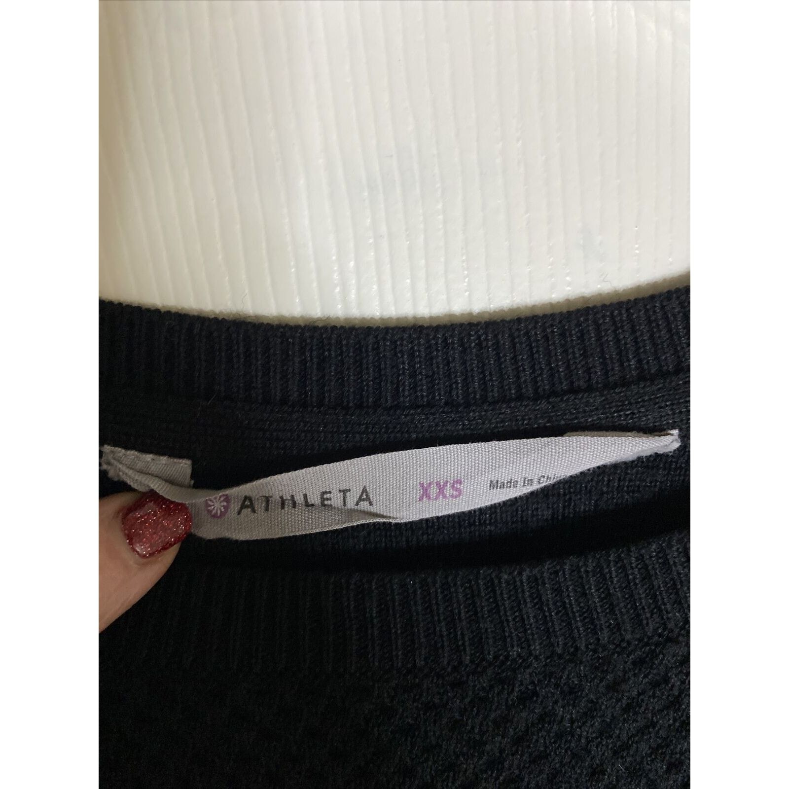 Athleta Athleta Sweater XXS Black Wool Blend Honeycomb Pullover Size XXS / US 00 / IT 34 - 3 Thumbnail