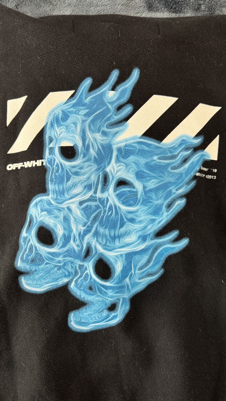 Off-White Off-white blue flame skull hoodie Size US S / EU 44-46 / 1 - 5 Thumbnail