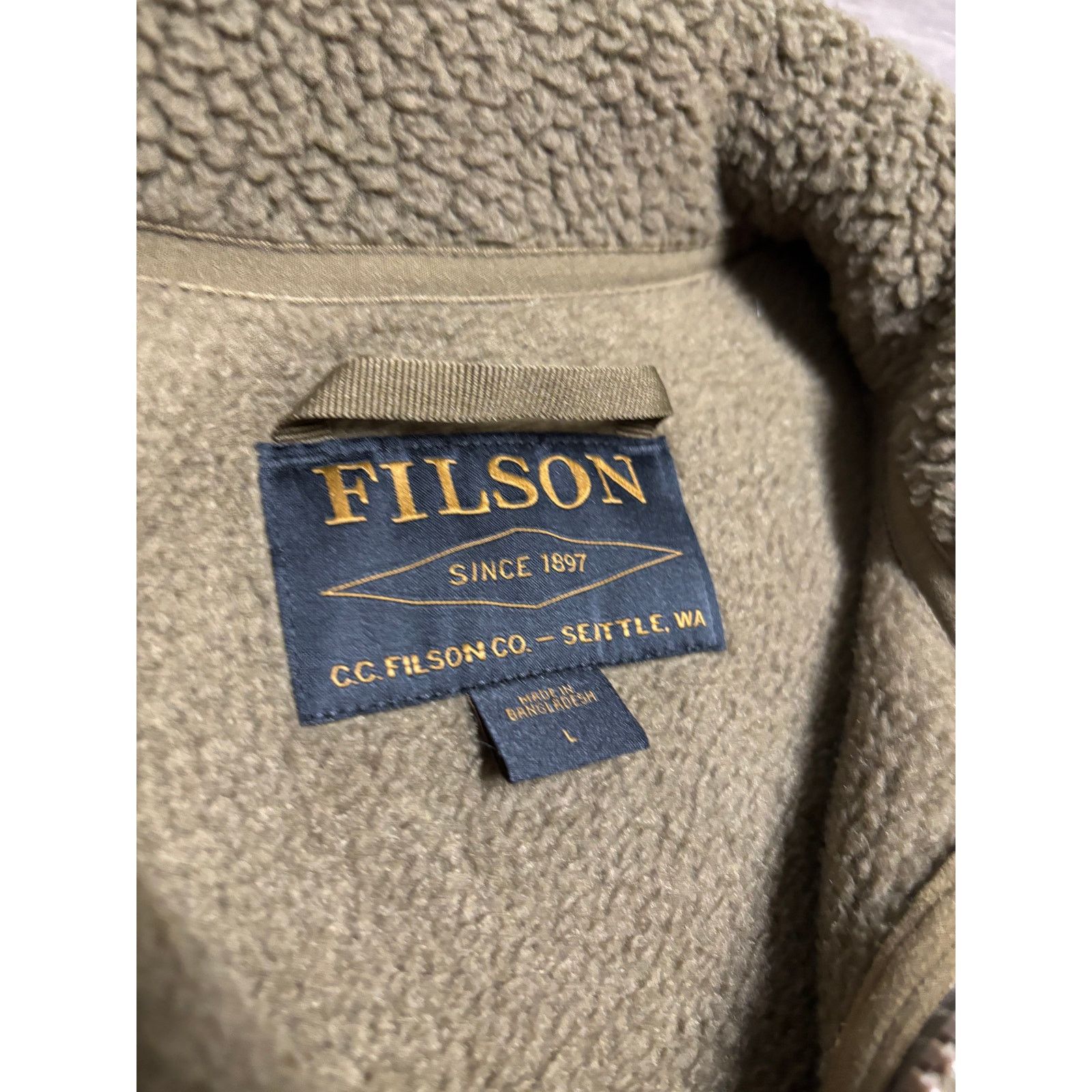 Filson Filson Sherpa Fleece Vest Sz L Brown Zip Front Pockets Size US L / EU 52-54 / 3 - 3 Thumbnail
