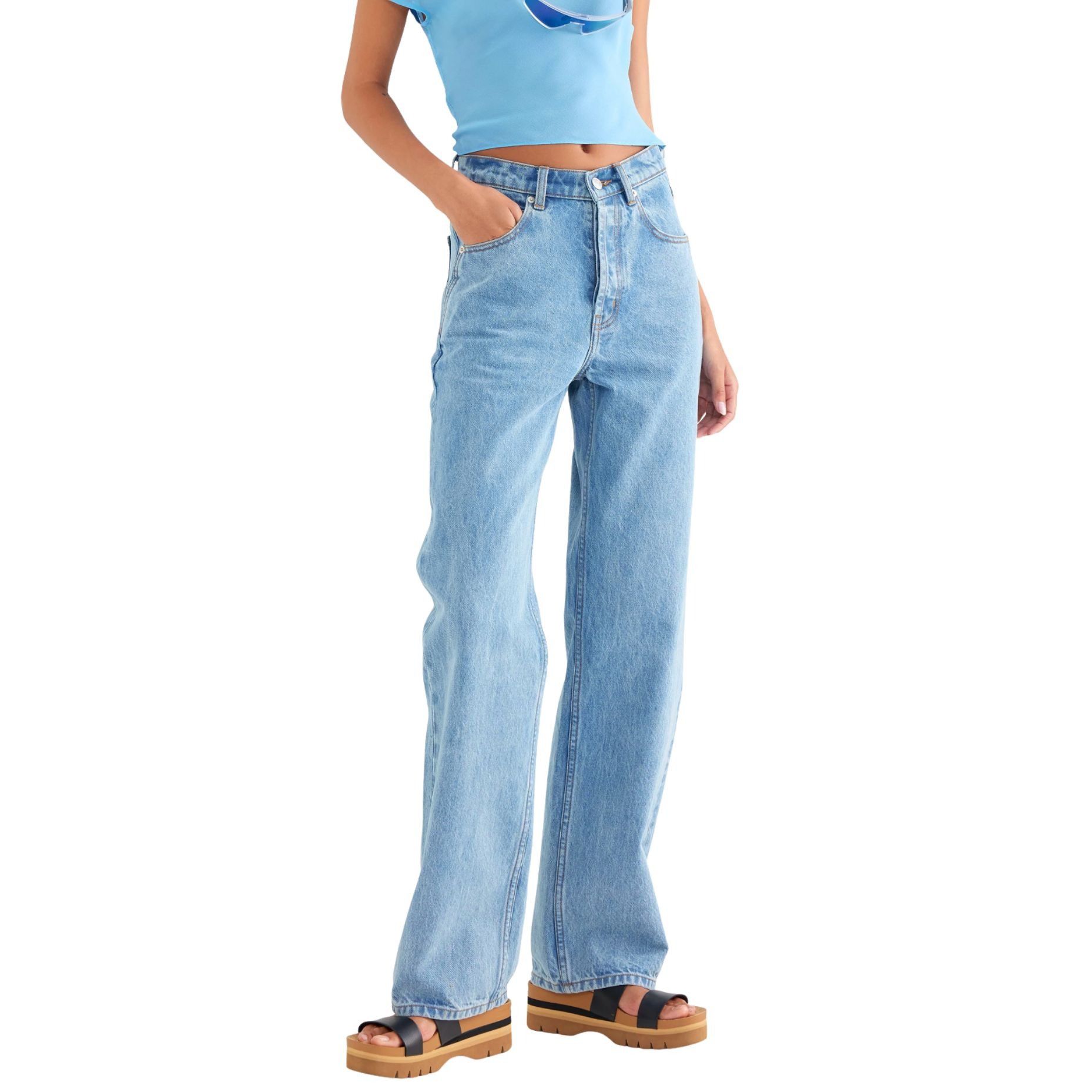 Venroy VENROY V Front Denim Light Blue Jean $180 NWT XS Size 27" / US 4 / IT 40 - 7 Thumbnail